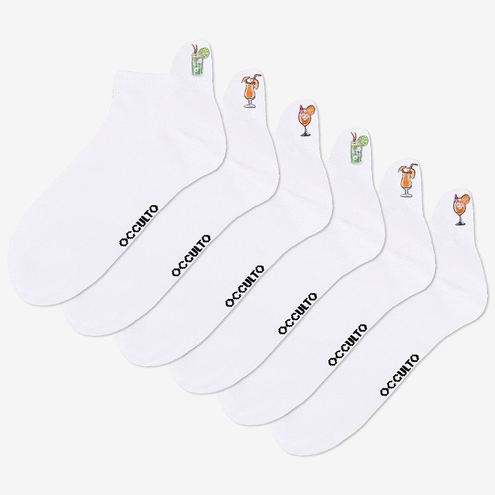 OCCULTO Sneakersocken Damen & Herren Motiv Sneaker Socken 6er Pack (Modell: Luca) (6-Paar)