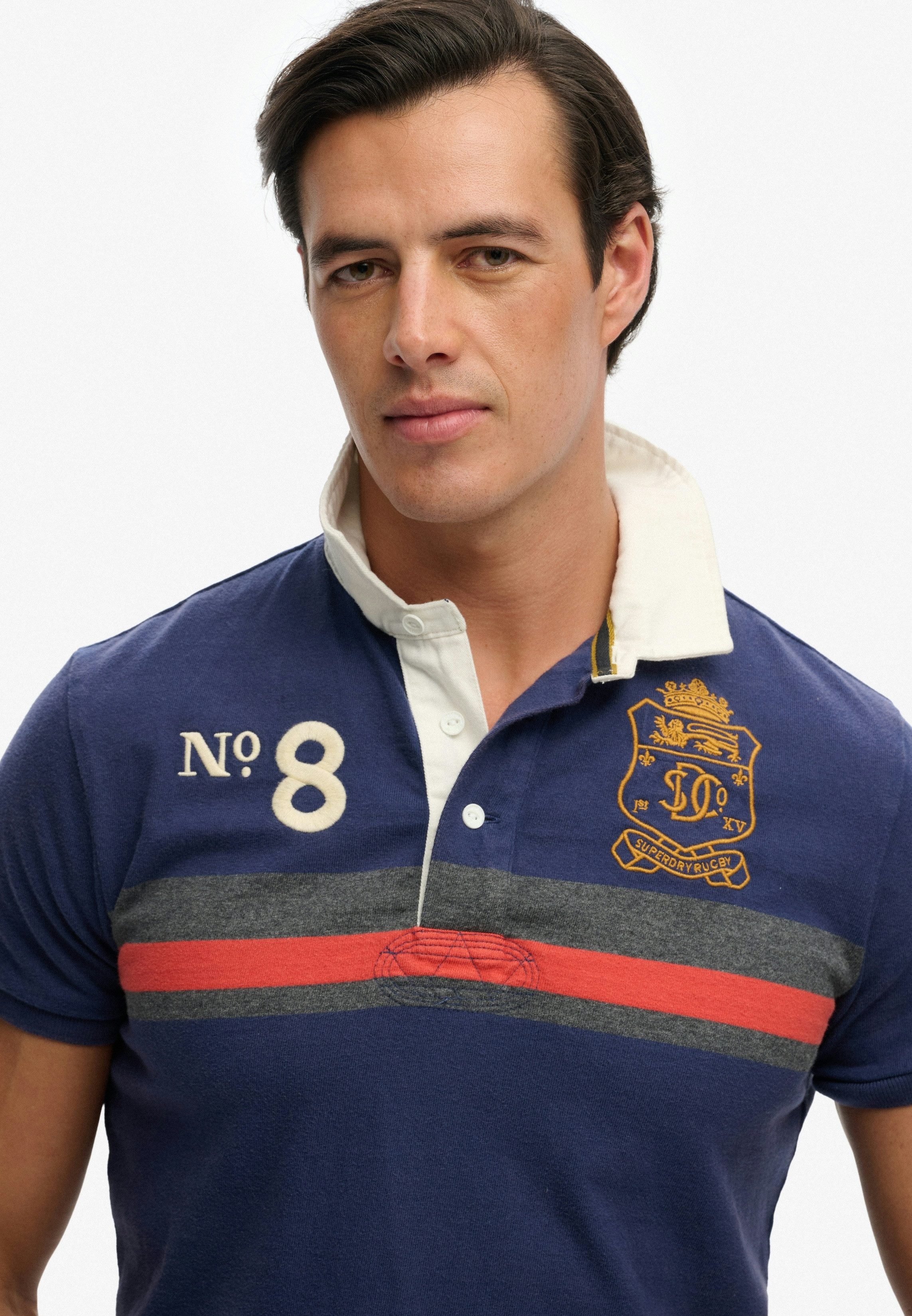 Superdry Poloshirt DOUBLE EMBLEM JERSEY SS RUGBY im angesagten Rugby Stil – Bild 4 von 5