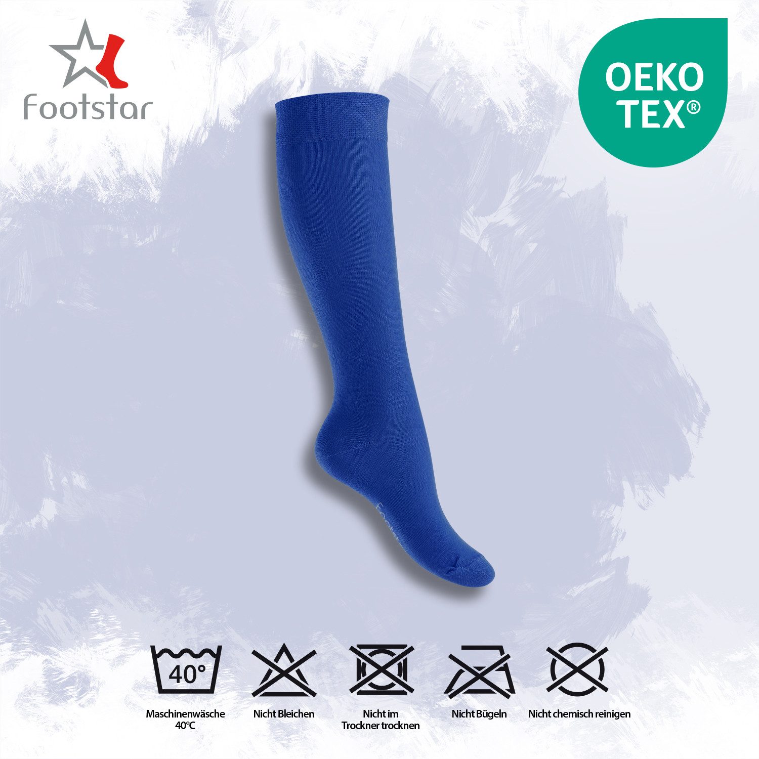 Footstar Langsocken EVERYDAY! 5 PAAR Damen & Herren Kniestrümpfe Lange Socken kniehoch – Bild 3 von 3