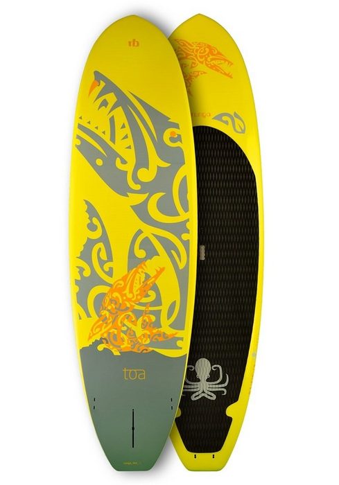 Runga-Boards SUP-Board Runga TOA EPX YELLOW Hard Board Stand Up Paddling SUP Allround (Set 9.0 Inkl. coiled leash & 3-tlg. Finnen-Set)