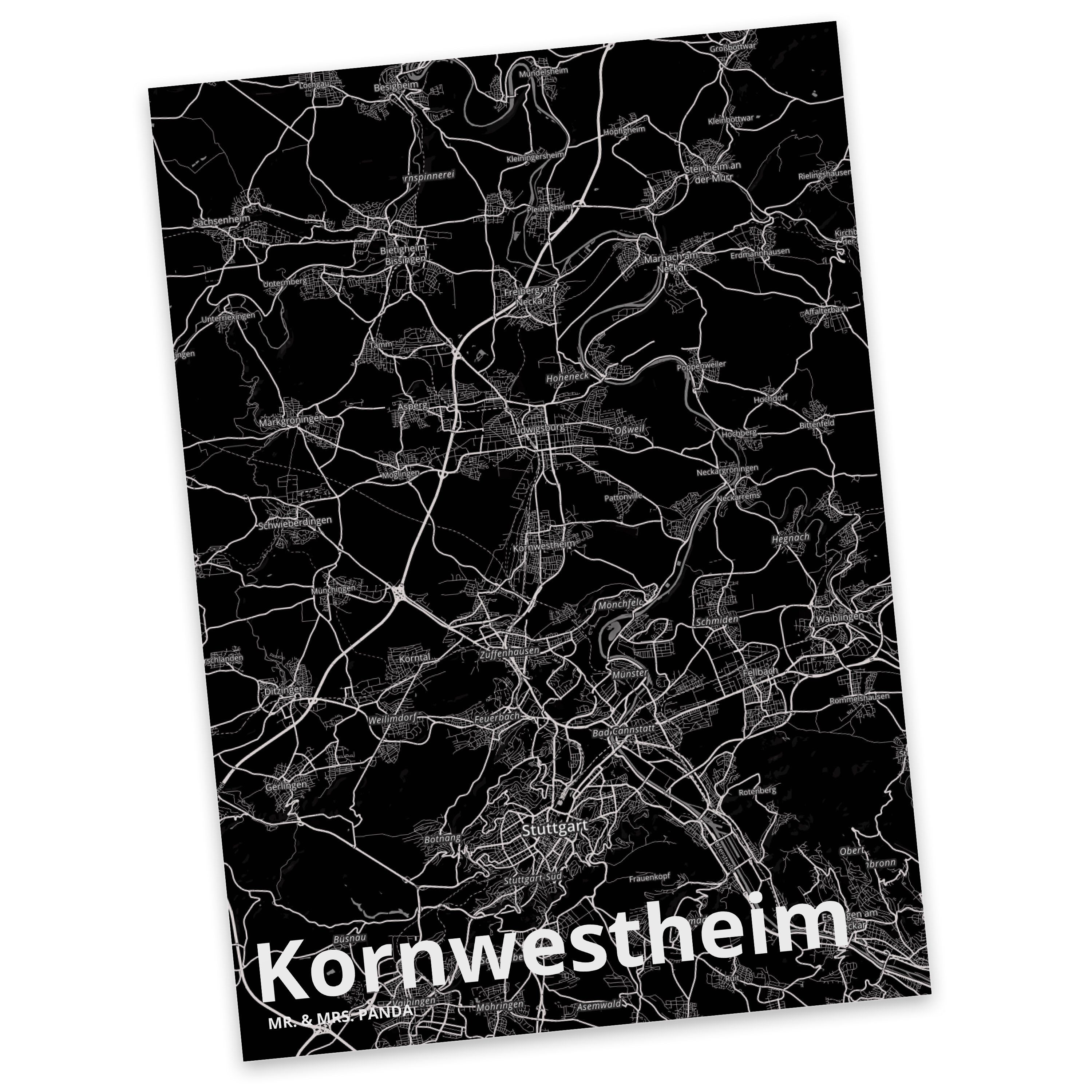 Panda Geschenk, Mrs. Kornwestheim Karte Mr. Landkarte Dorf Map & Postkarte Stadtplan, - Stadt Da