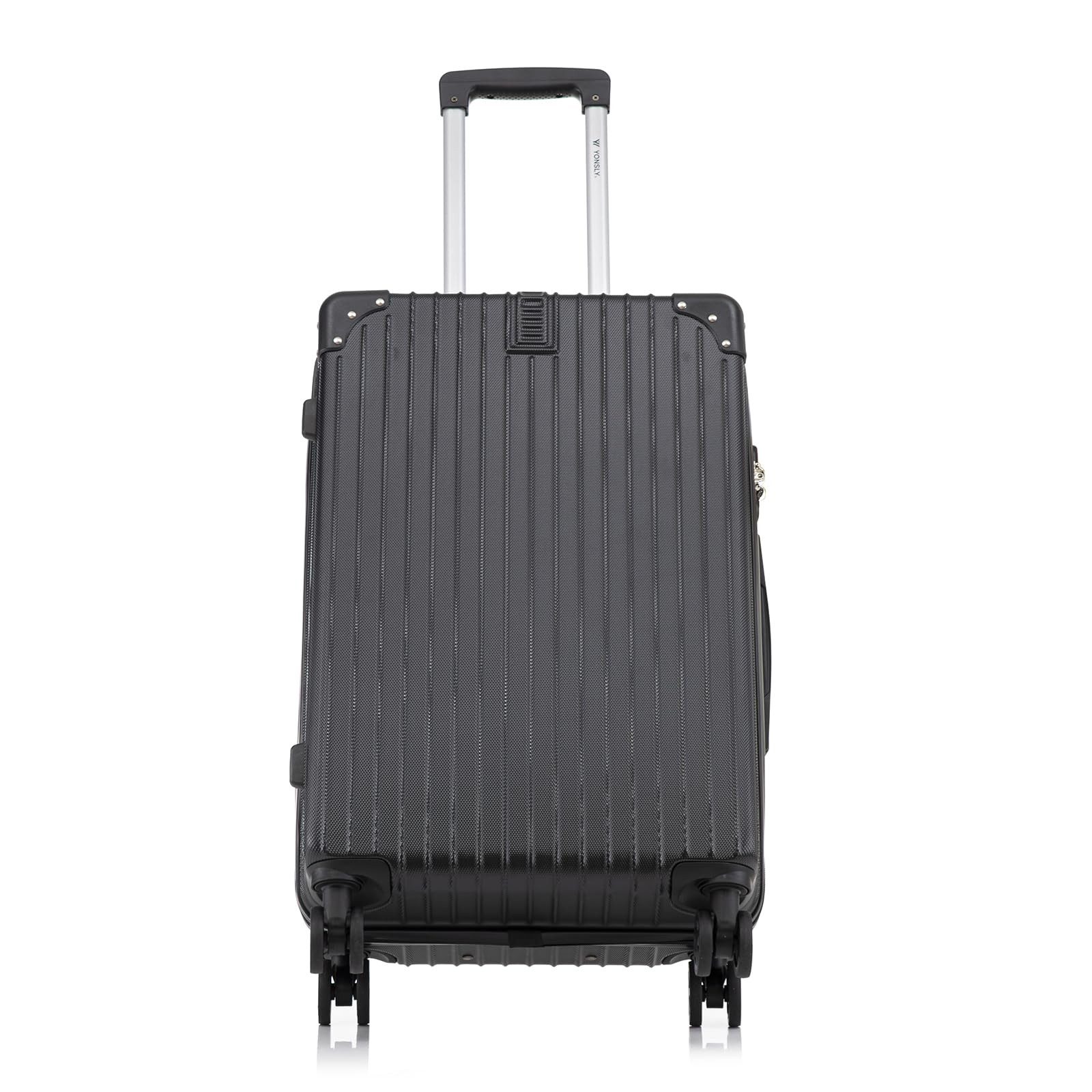 YONSLY Kofferset Trolleyset Hartschale 3-teilig, Reisekoffer Set mit 360° ABS Trolley, 4 Rollen, (3 tlg., Sicherheitsschloss & Weichem Gummigriff, 210D-Futter Handgepäck M L XL), 3er Set – Stabiles Leichtgewicht für Business und Reise