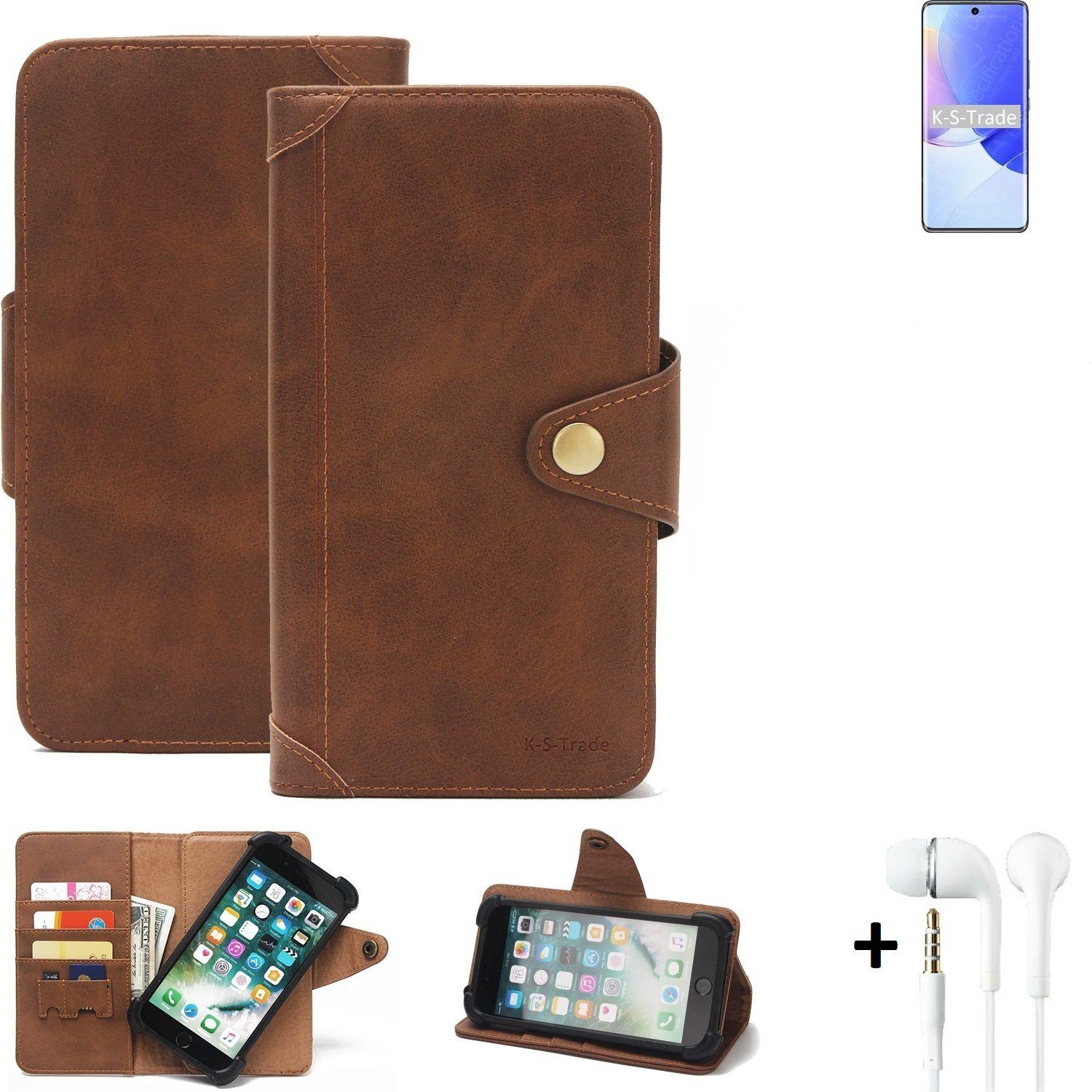 K-S-Trade Handyhülle für Huawei nova 9, Handyhülle Schutzhülle Walletcase Bookstyle Schutz Case Hülle