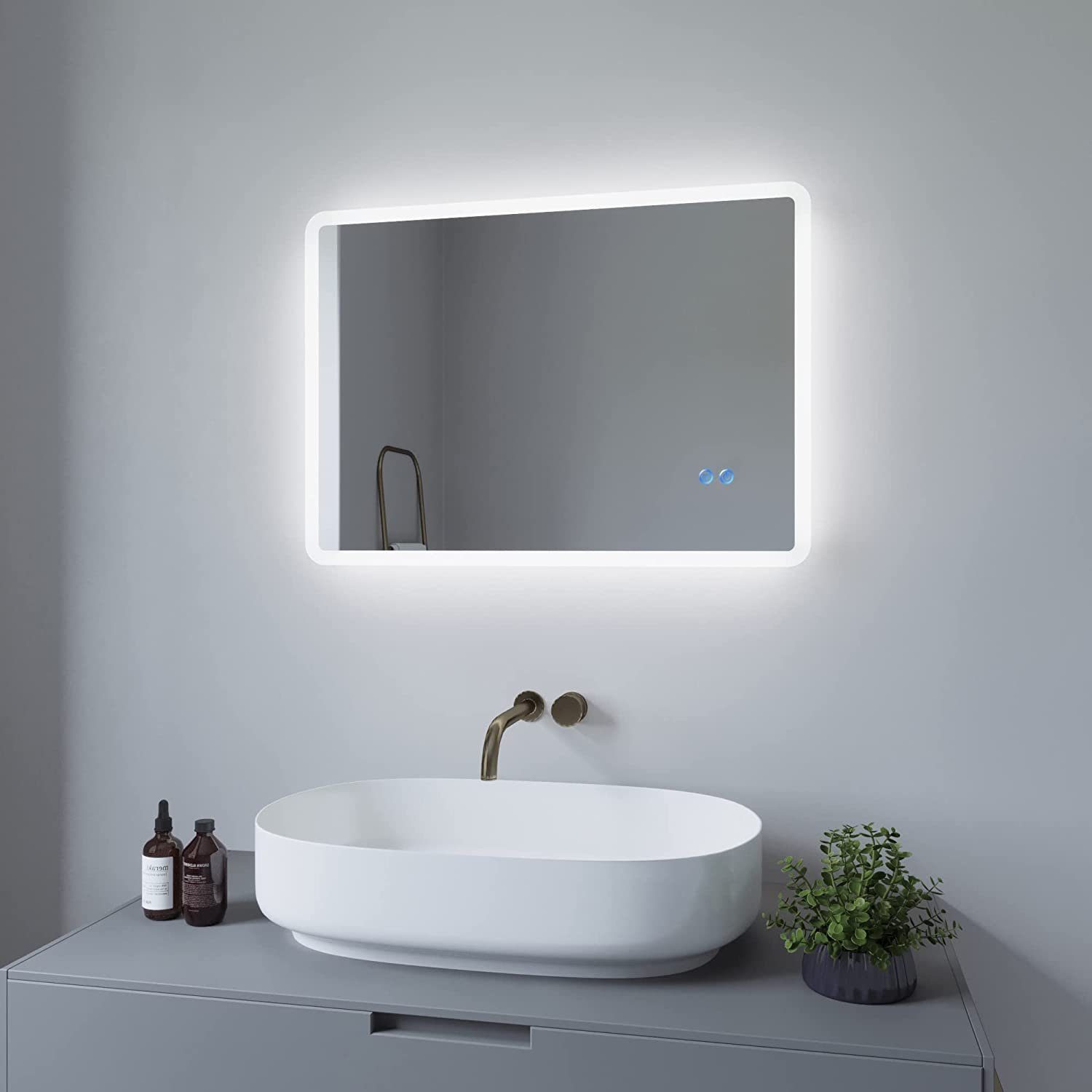 AQUABATOS LED-Lichtspiegel Bad Spiegel mit Beleuchtung Lichtspiegel Badspie günstig online kaufen