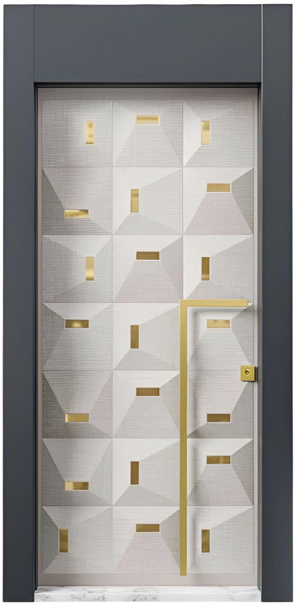 JVmoebel Haustür Beige Metalltür Designer Eingangstüren Edle Hoteltüren, Made in Europa