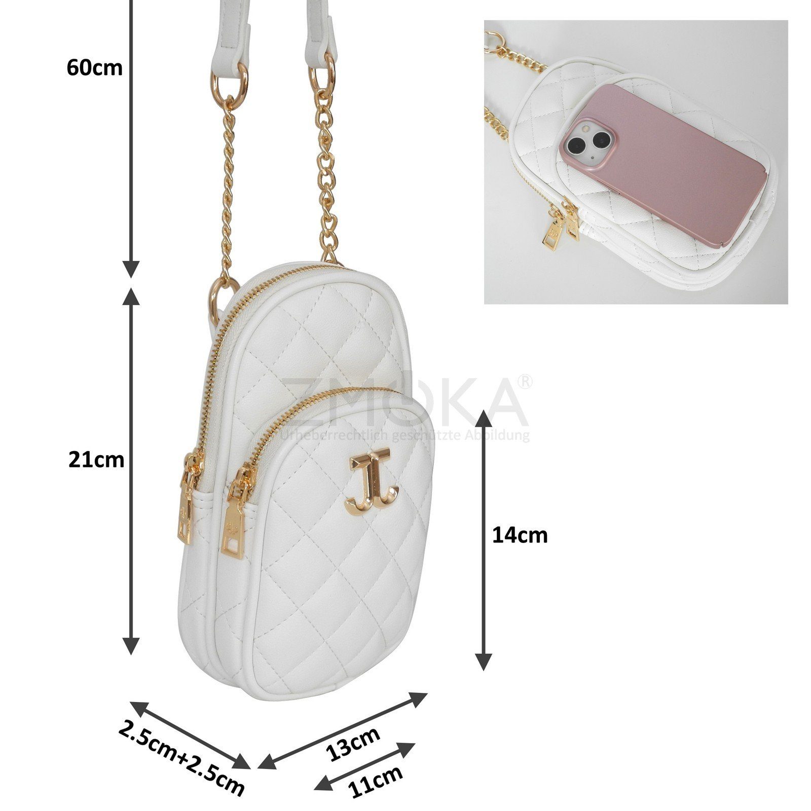Jones Handtasche Jones Weiß Schultertasche Handtasche moderne - Jennifer Damen Jennifer Shopper