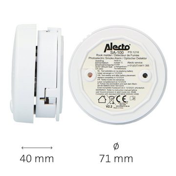 Alecto SA-100 Rauchmelder (Rauchdetektor mit <85dB Alarm, 5 Jahre Batterie, erhältlich als Set)