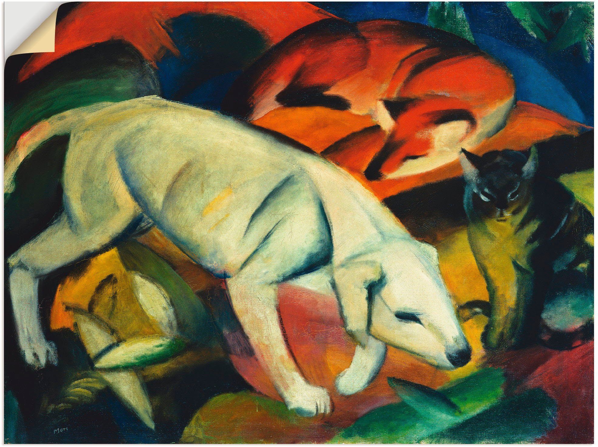 Artland Wandbild Drei oder in 1912, Fuchs als Katze). Größen Alubild, Wandaufkleber und Tiere versch. Haustiere St), (1 (Hund Poster Leinwandbild
