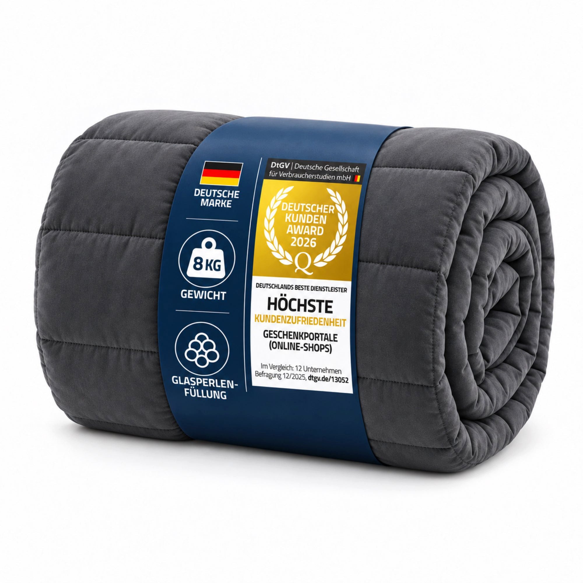 Feluna Gewichtsdecke Feluna Gewichtsdecke–8 kg schwere Therapiedecke für erholsamen Schlaf, Füllung: Glasmikroperlen 8 kg, Anti-Stress Gravity Bett-Decke