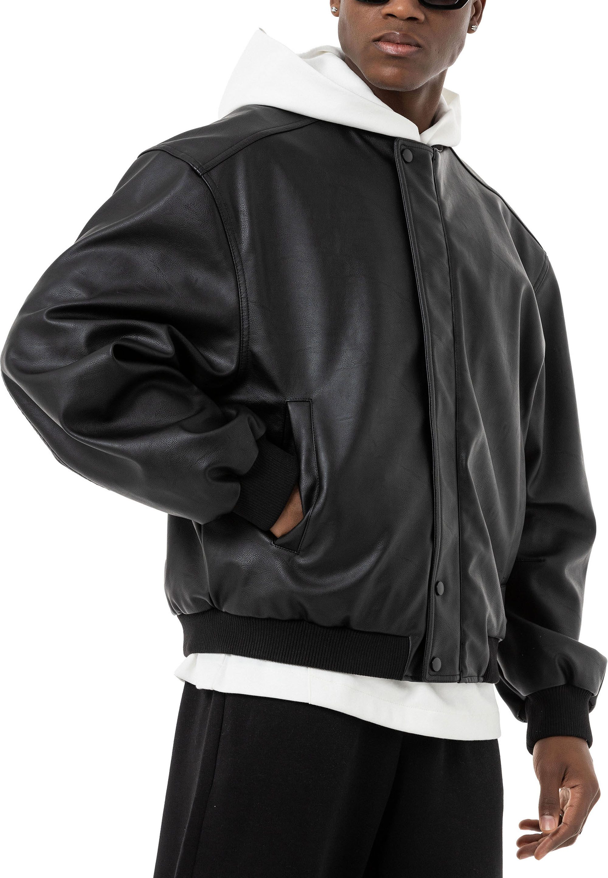 RedBridge Lederimitatjacke Red Bridge Herren Kunst-Leder Bomberjacke weit geschnitten – Bild 5 von 5