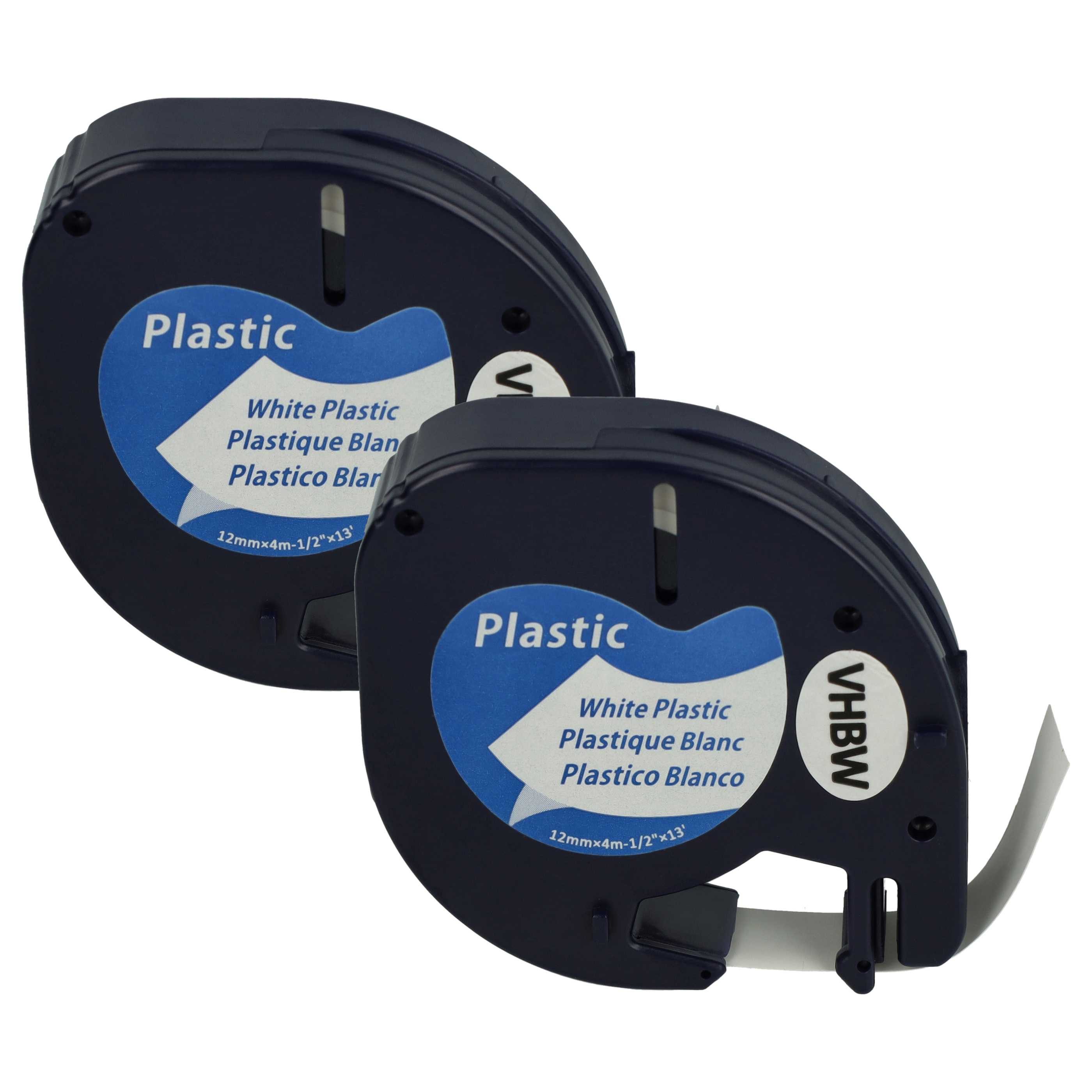 vhbw Beschriftungsband passend für Dymo LetraTag LT-100H, 2000, LT-100T, 200B, Hochwertige Patronen für Ihren Etikettendrucker, Ihr