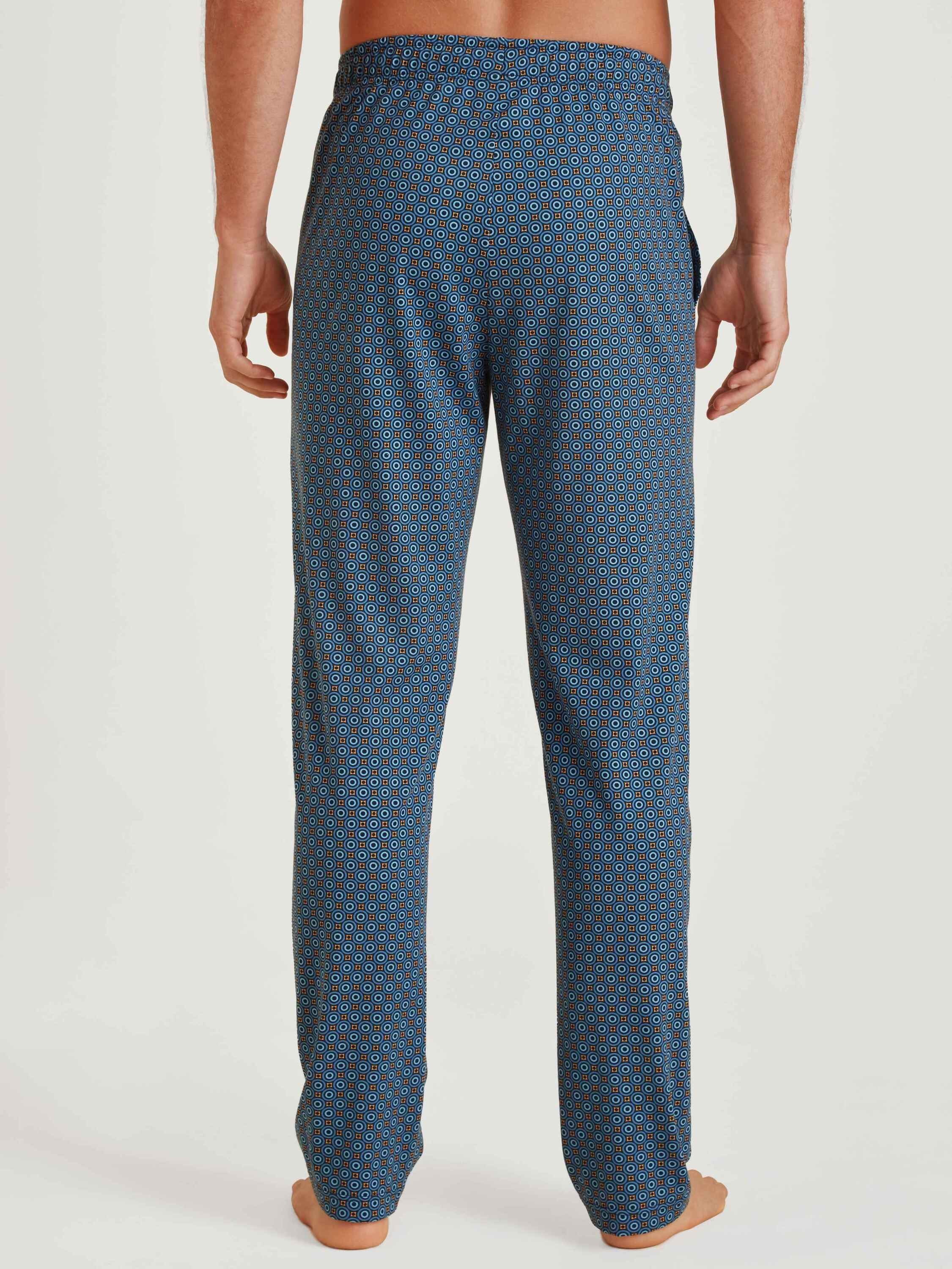 Hose blue Pyjamahose mit CALIDA (1-tlg) Seitentaschen Lange indian