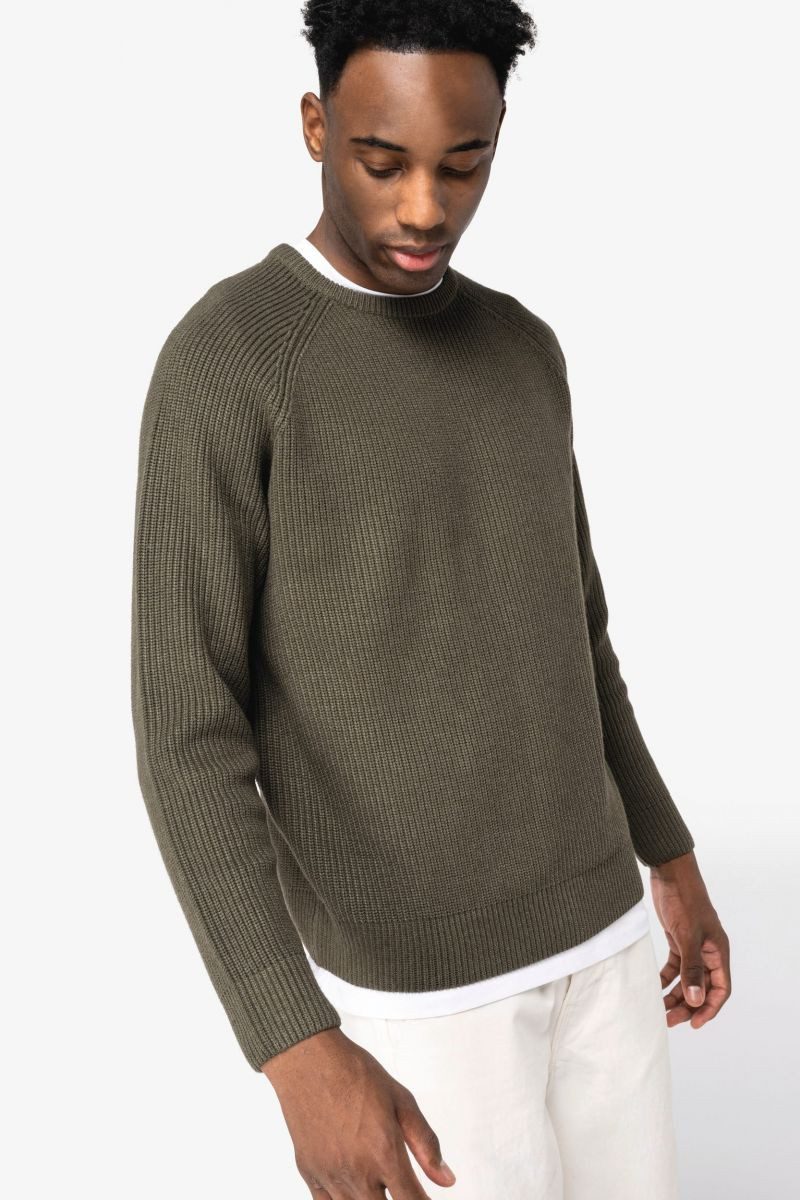 Native Spirit Sweatshirt Umweltfreundlicher Herrenpullover in Grobstrick