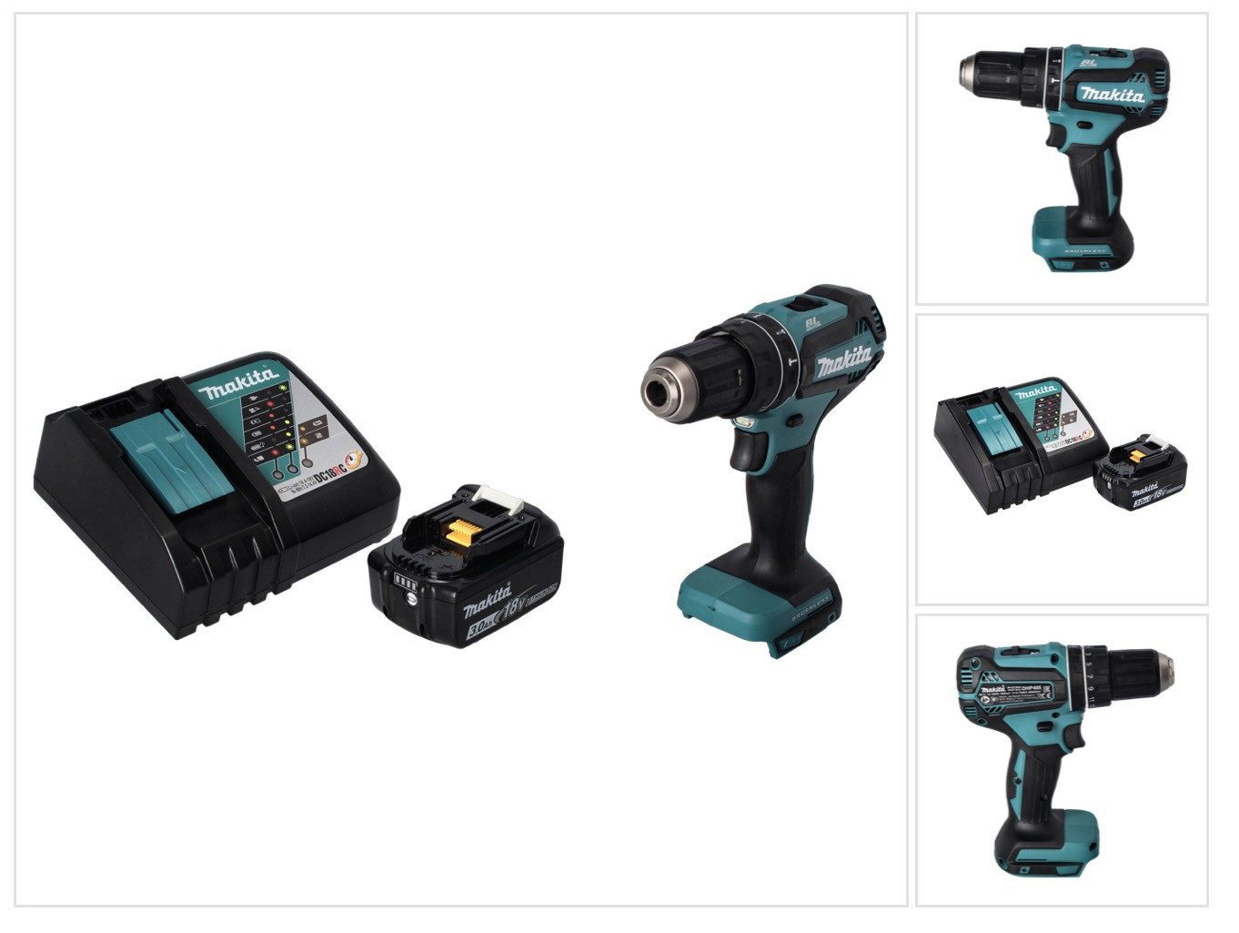 Makita Akku-Schlagbohrschrauber DHP 485 RF1 Akku Schlagbohrschrauber 18 V 50 Nm Brushless + 1x Akku