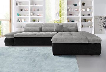 DOMO collection Ecksofa Aldo L-Form, mit Recamiere, wahlweise mit Bettfunktion