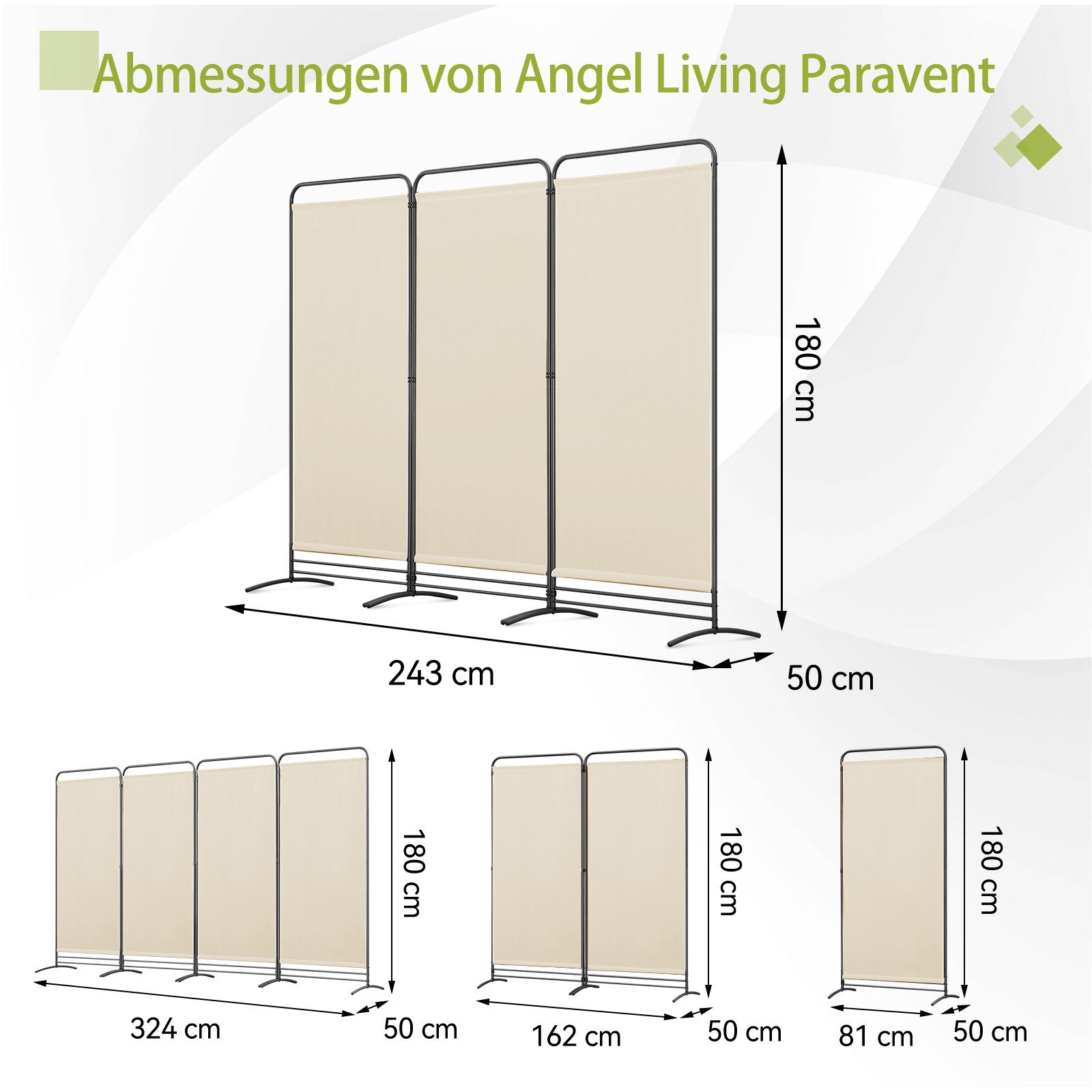Angel Living Paravent Klappbar Raumteiler Freistehend günstig online kaufen