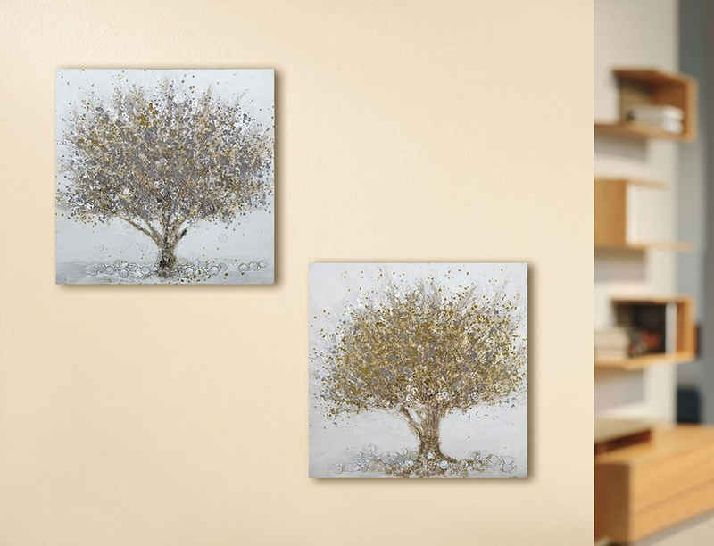 GILDE Bilder-Collage Bild Gemälde "Baum" VE 2 so (BxHxL) 50 cm x 50 cm x cm handgemal