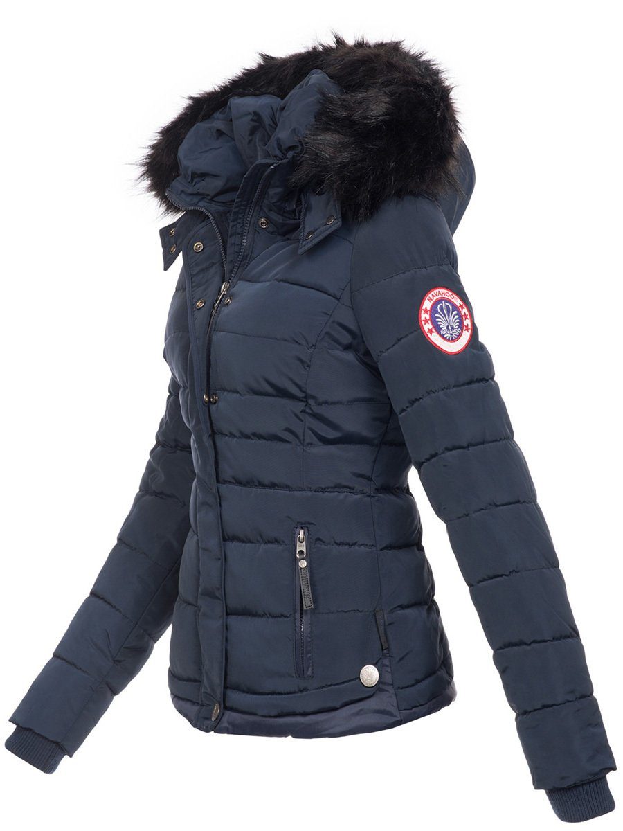 Navahoo Steppjacke Chloe hochwertige Winterjacke mit abnehmbarer Kapuze