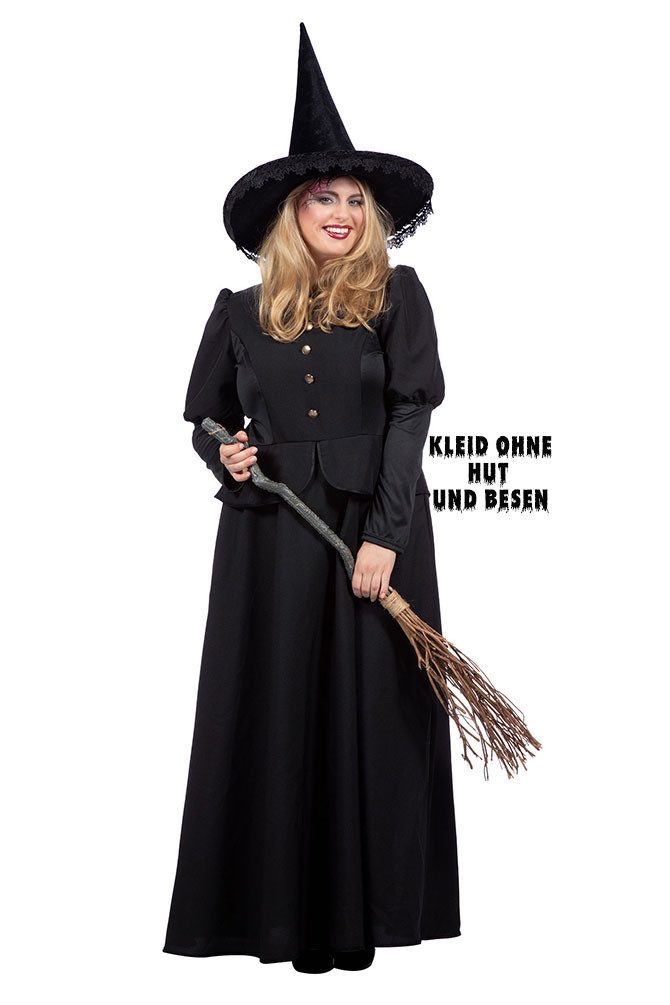 Karneval-Klamotten Hexen-Kostüm Damen klassisches lang schwarz große Größen günstig online kaufen