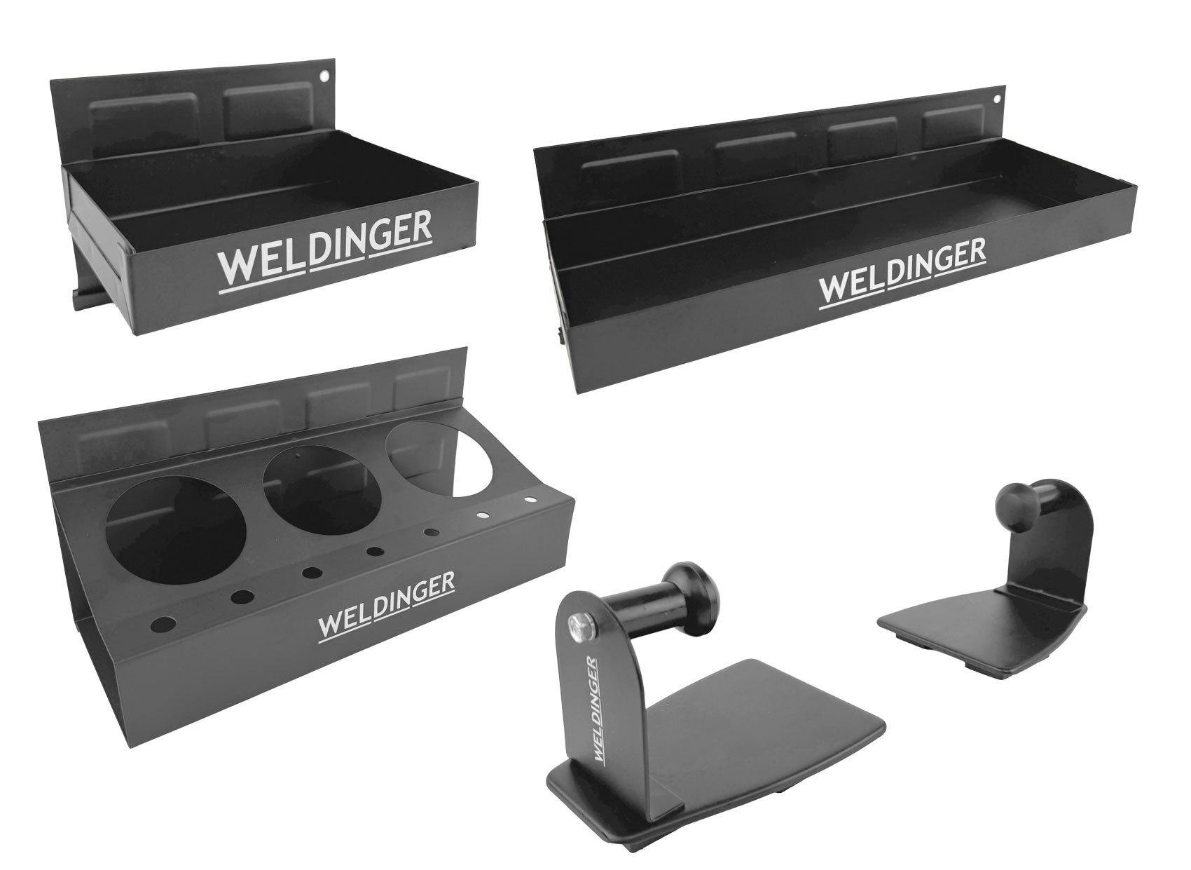 WELDINGER Werkstattwagen Werkzeugablage 4-tlg. Set magnetisch Dosenhalter Papierhandtuchhalter, (Set), Ablagefächer für Dosen, Schraubendreher
