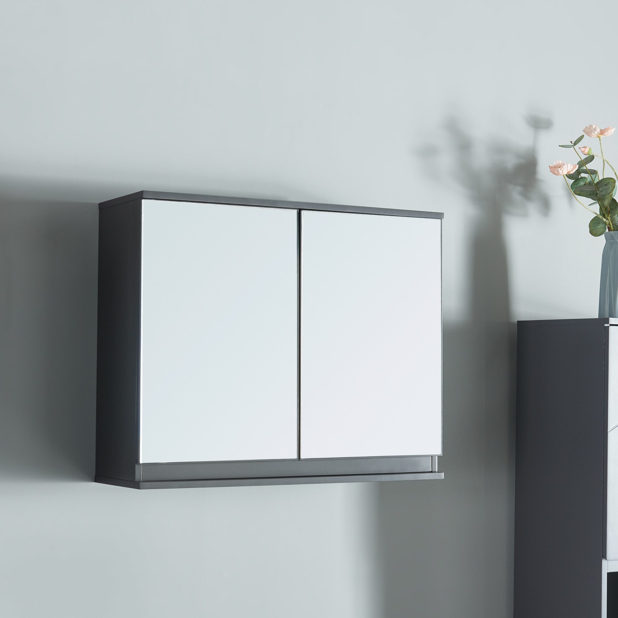 en.casa Spiegelschrank »Overath« Badezimmerschrank mit 2 Türen 60 x 20 x 50 günstig online kaufen