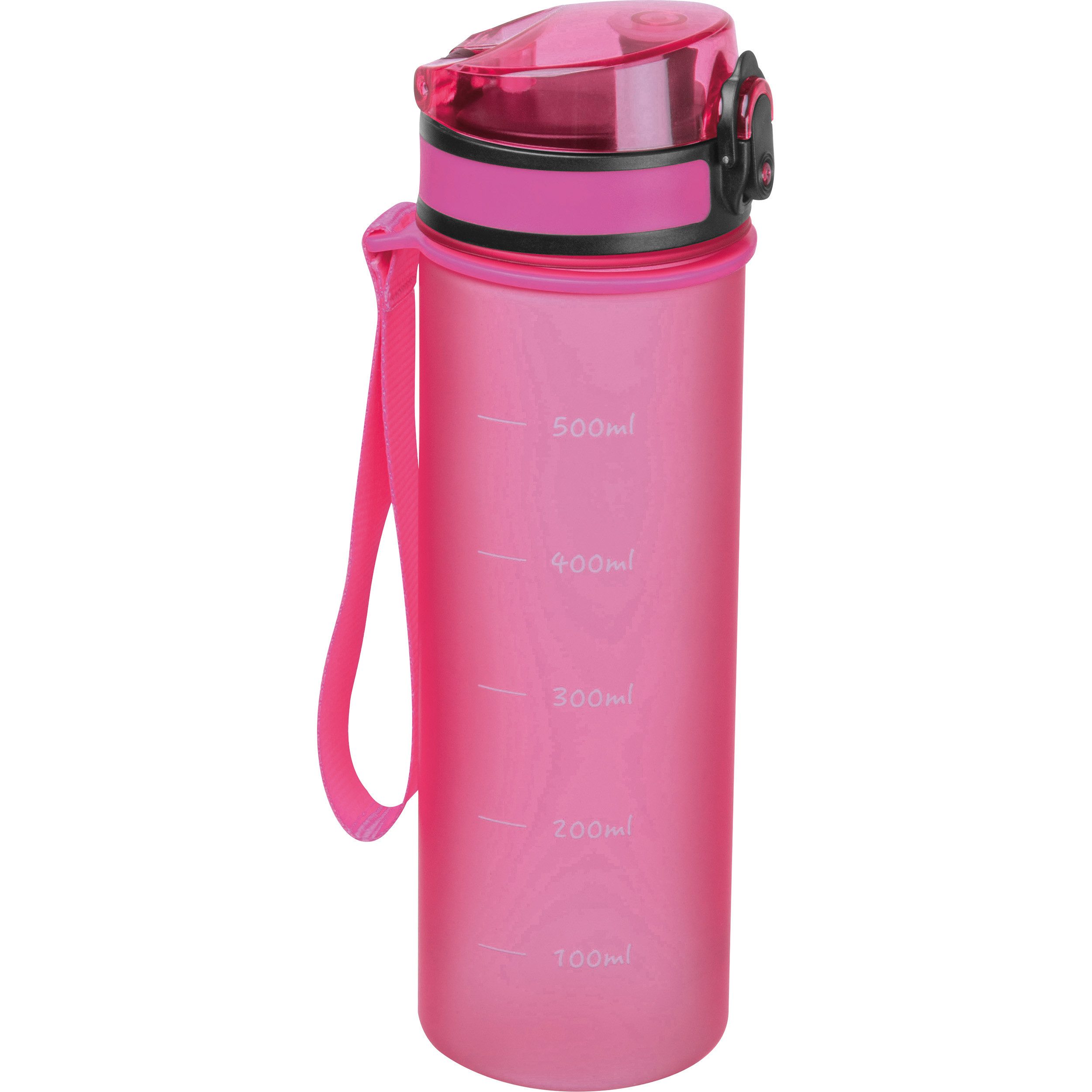 Easy Gifts Trinkflasche Trinkflasche aus Tritan mit Messskala und Trageschlaufe / 500ml / Farb