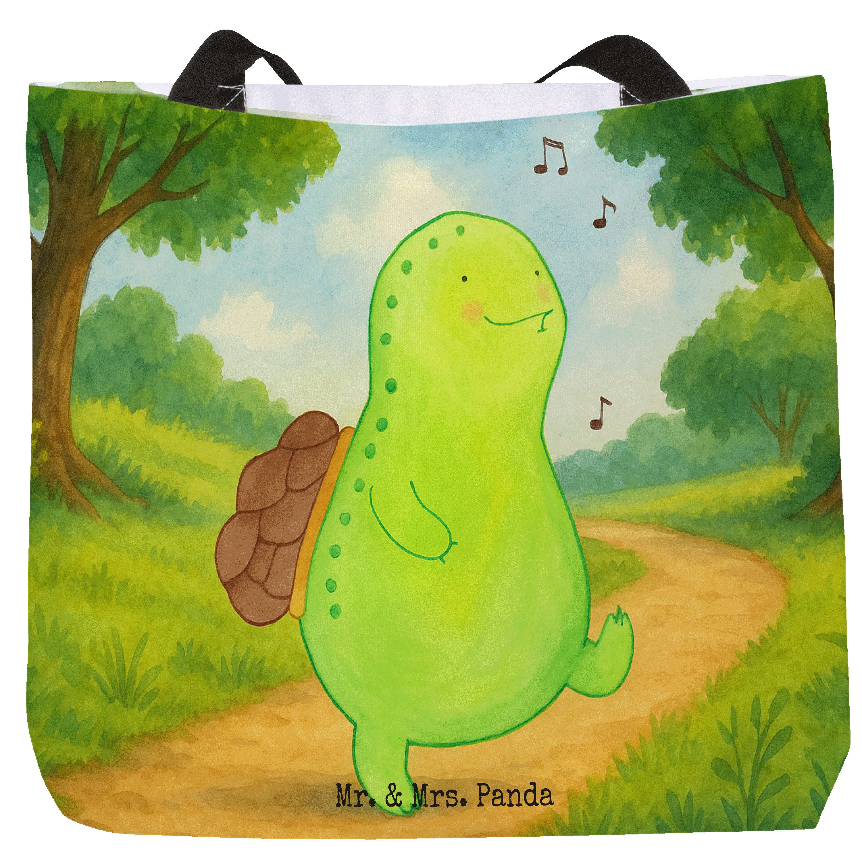 Mr. & Mrs. Panda Shopper Schildkröte Pfeifen Design, Beutel, Weiß, Depression, Schultasche, To (Packung), Reisetasche Tote Bag Unitasche