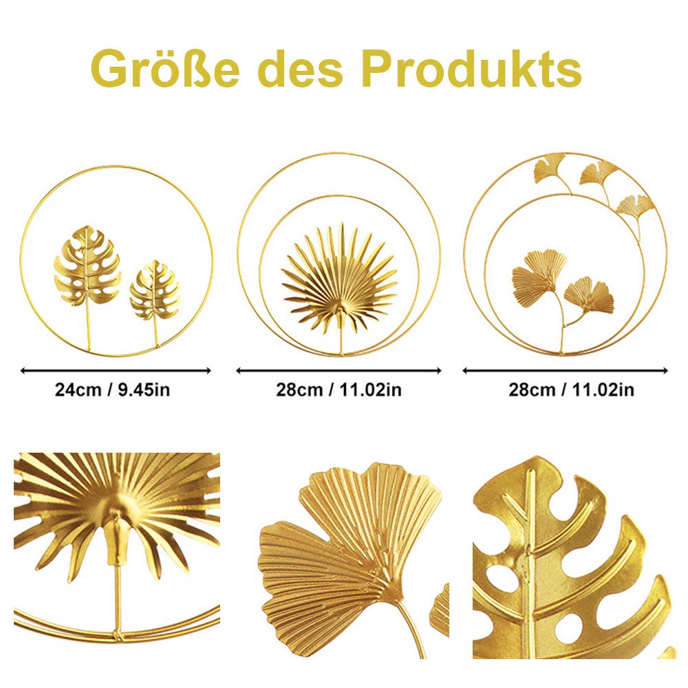 NUODWELL Wanddekoobjekt 3 Stück Gold Wanddeko, günstig online kaufen