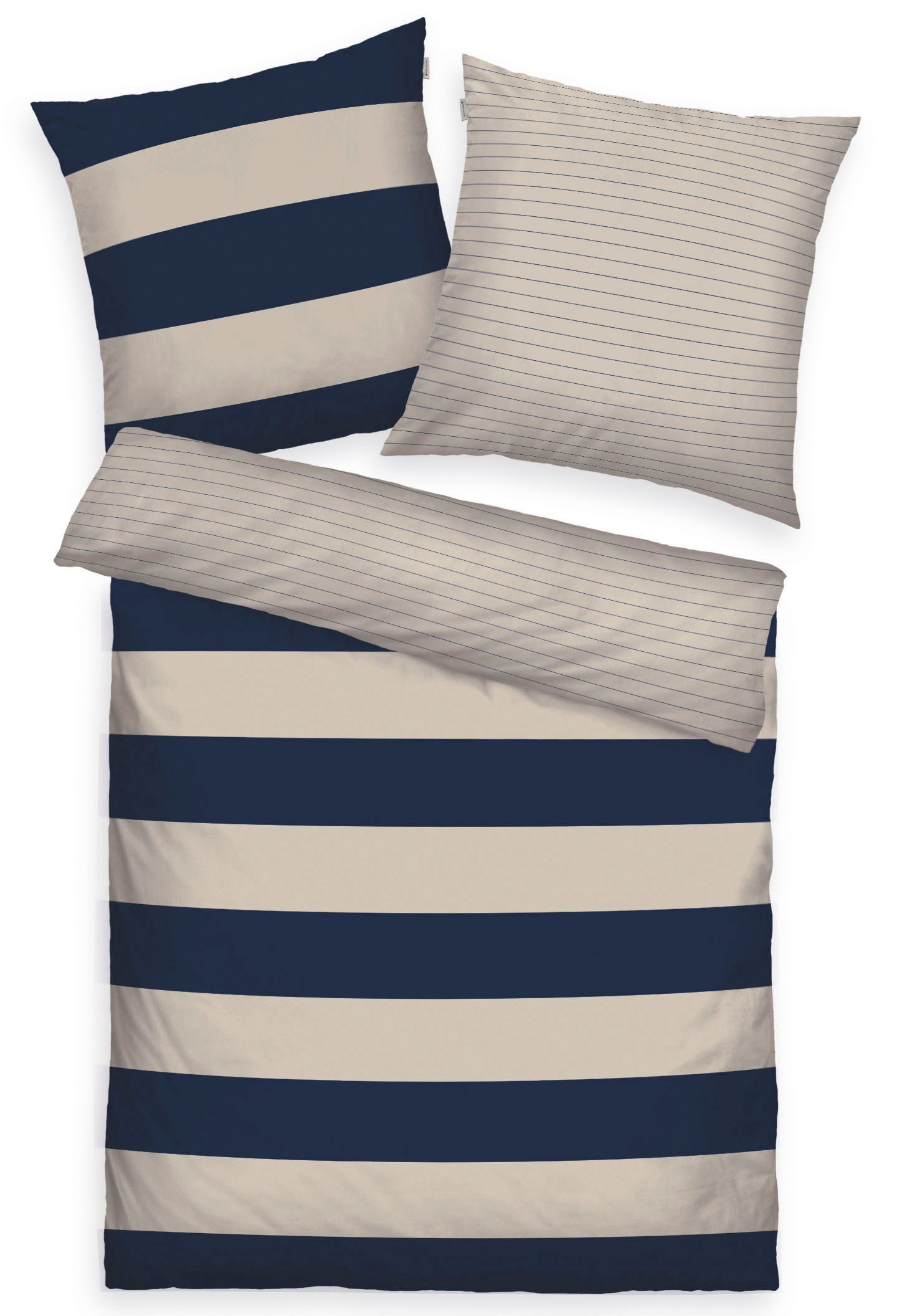 TOM TAILOR HOME Bettwäsche BOLD STRIPES in Gr. 135x200cm, 155x220cm oder 200x220cm, Renforcé, 2 teilig, new bedroom, mit farbigem Markenreißverschluss