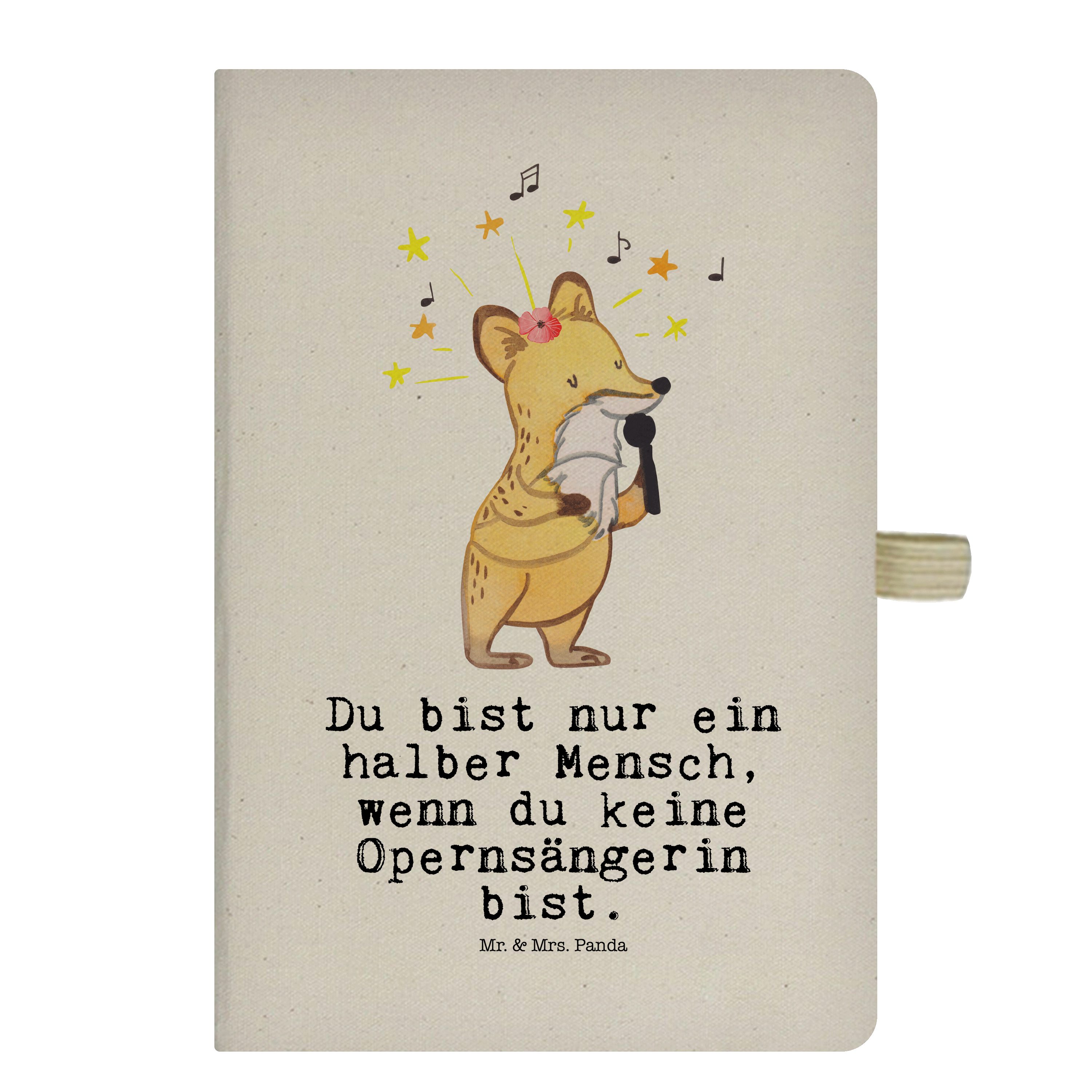 Mr. & Mrs. Panda - Notizbuch - Opernsängerin Geschenk, Transparent Schreibbuch Herz & mit Panda Mrs. Notizen, Mr