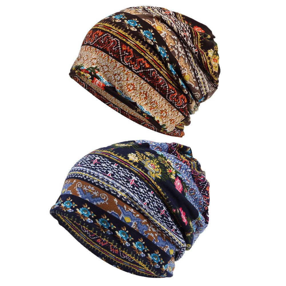 Coonoor Kopftuch 2 Stück Frauen Chemo Hut Turban Beanie, Schal, Dünne Mütze, (2-St), Headwear Bandana für Haarausfall