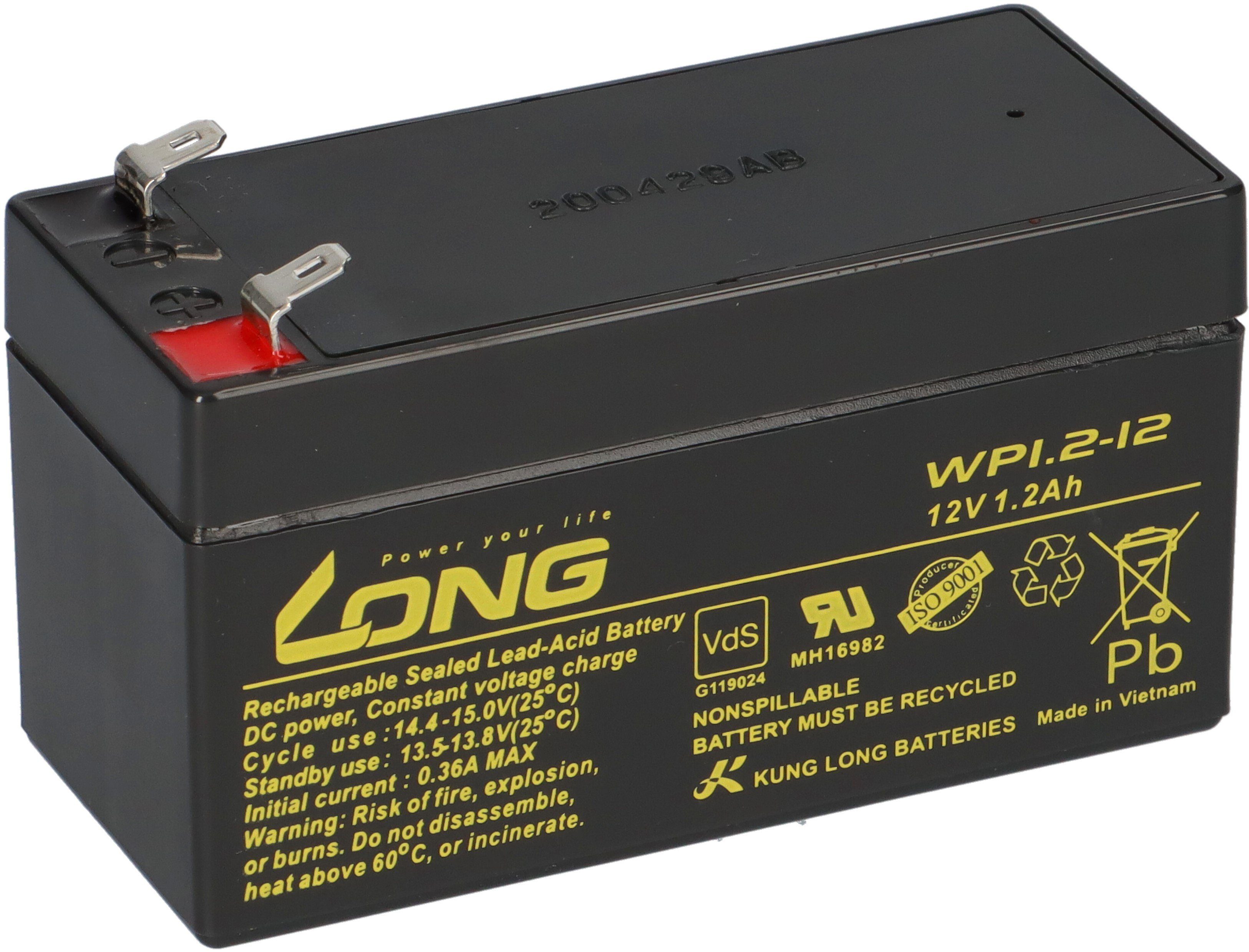 Kung Kung Bleiakkus Blei 12V Batterie (12V AGM Long V) 1,2Ah WP1.2-12 Long