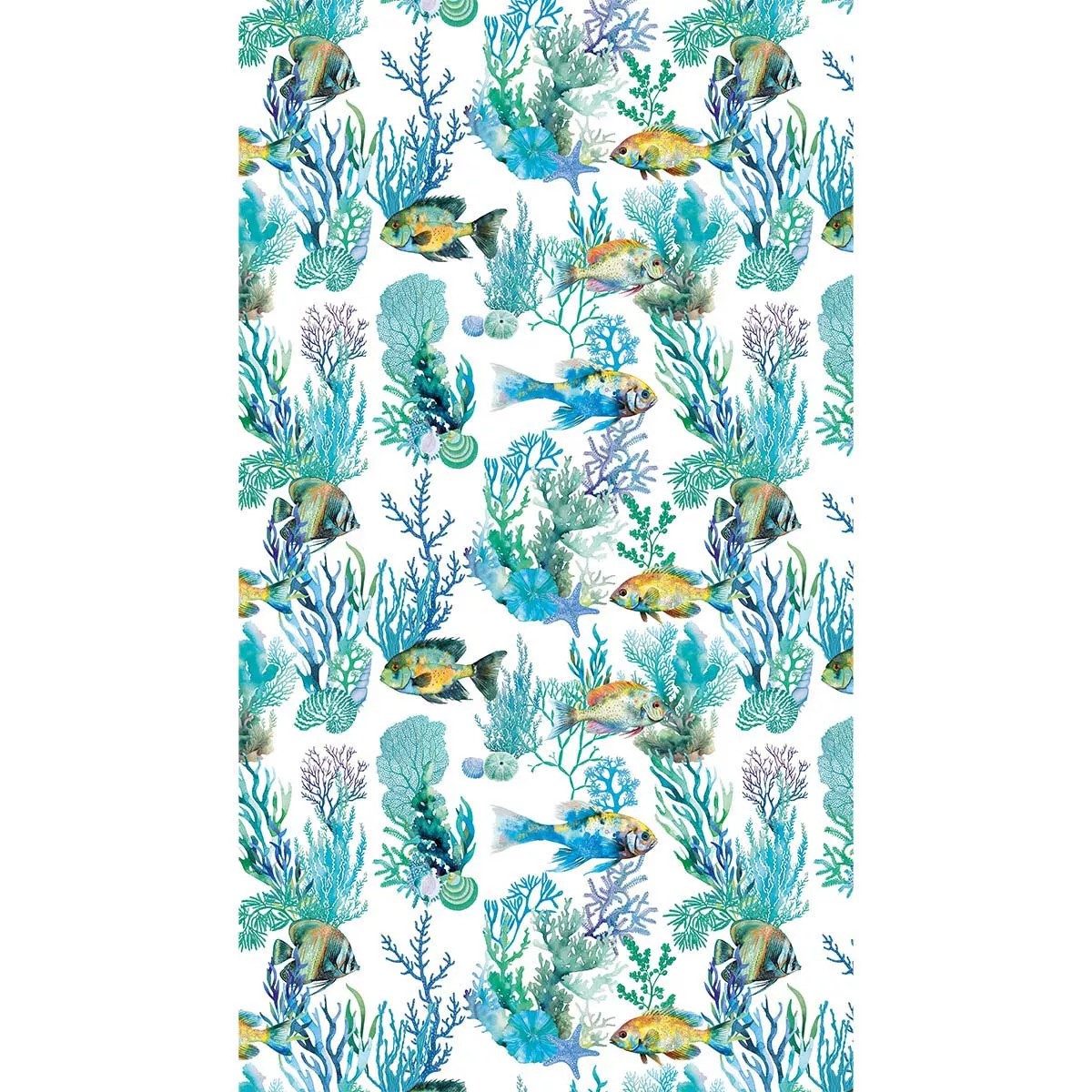 Garnier Thiebaut Strandtuch Strandtuch Naia Blanc Bleu 90x160 cm, jacquard-gewebt, bedruckt (1-St), jacquard-gewebt, bedruckt