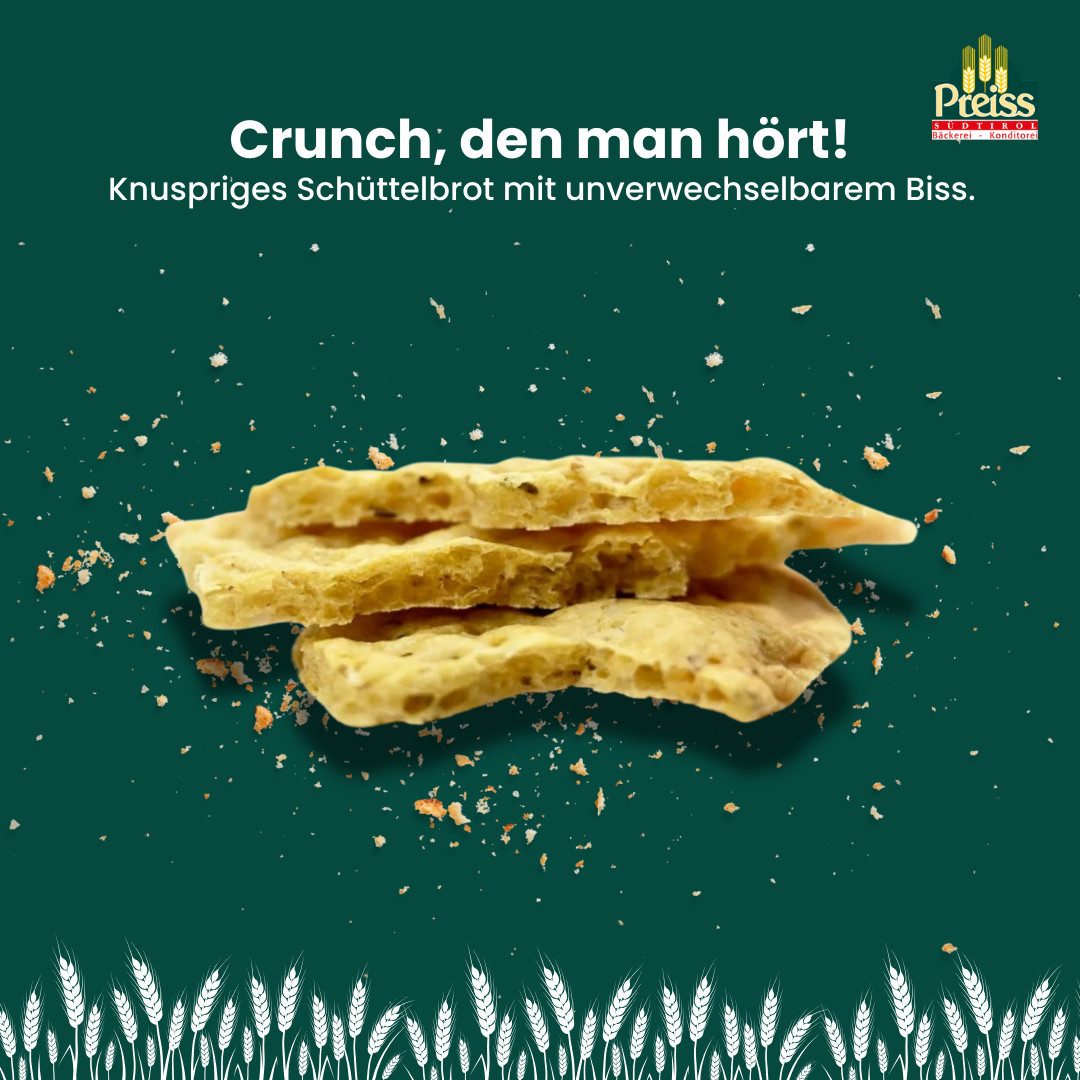 Preiss & Callovini GmbH Knabberei Preiss Südtiroler Schüttelbrot 14x200G, (Sehr knusprig, nach traditionellem Rezept, Roggenbrot, 80% Roggenanteil, Traditionell Südtiroler spezialität)
