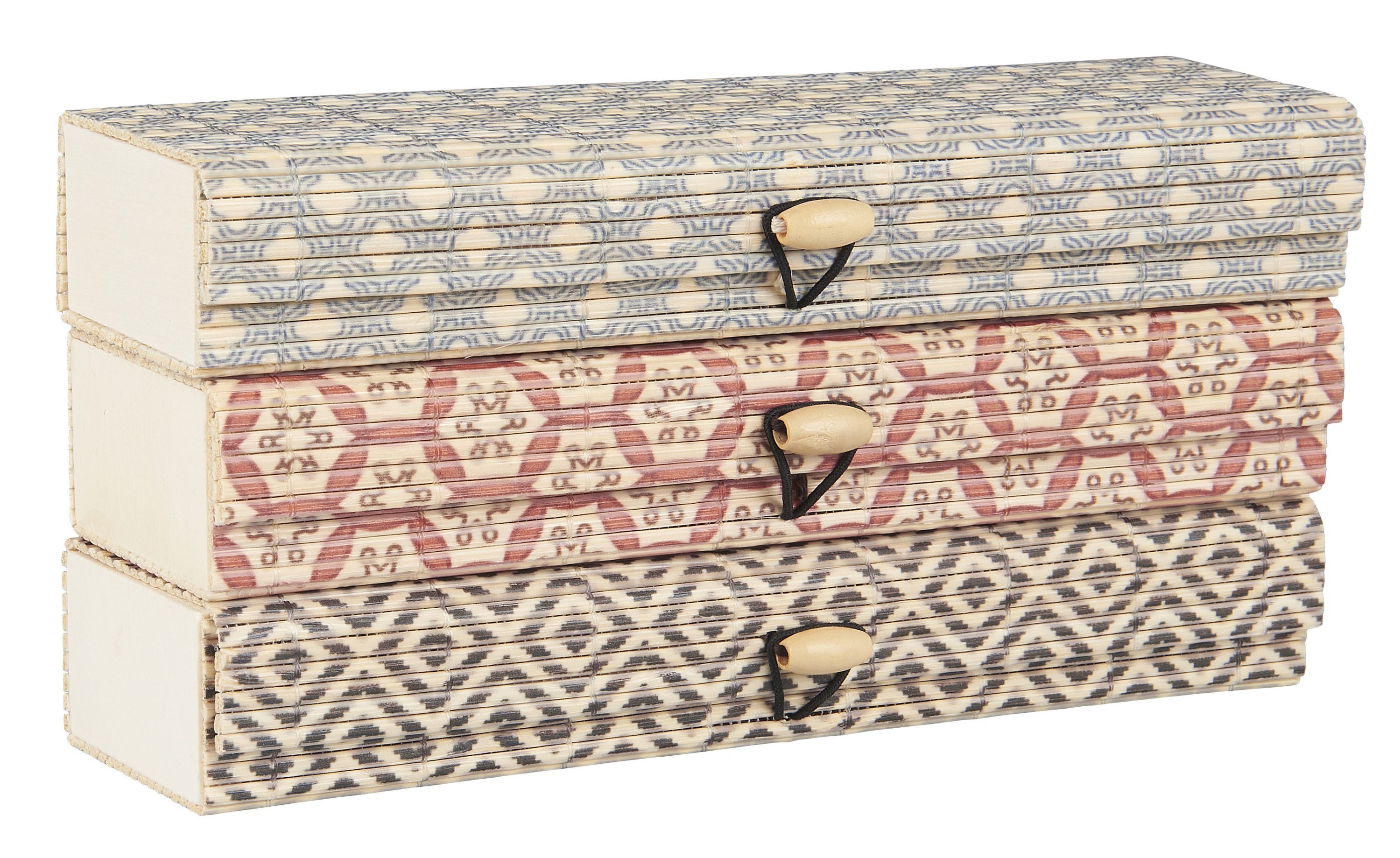 Ib Laursen Holzkiste Ib Laursen 3er Schachtel Set Box Kästchen Kiste mit Deckel Bambus (Set bestehend aus 3 Kästchen)