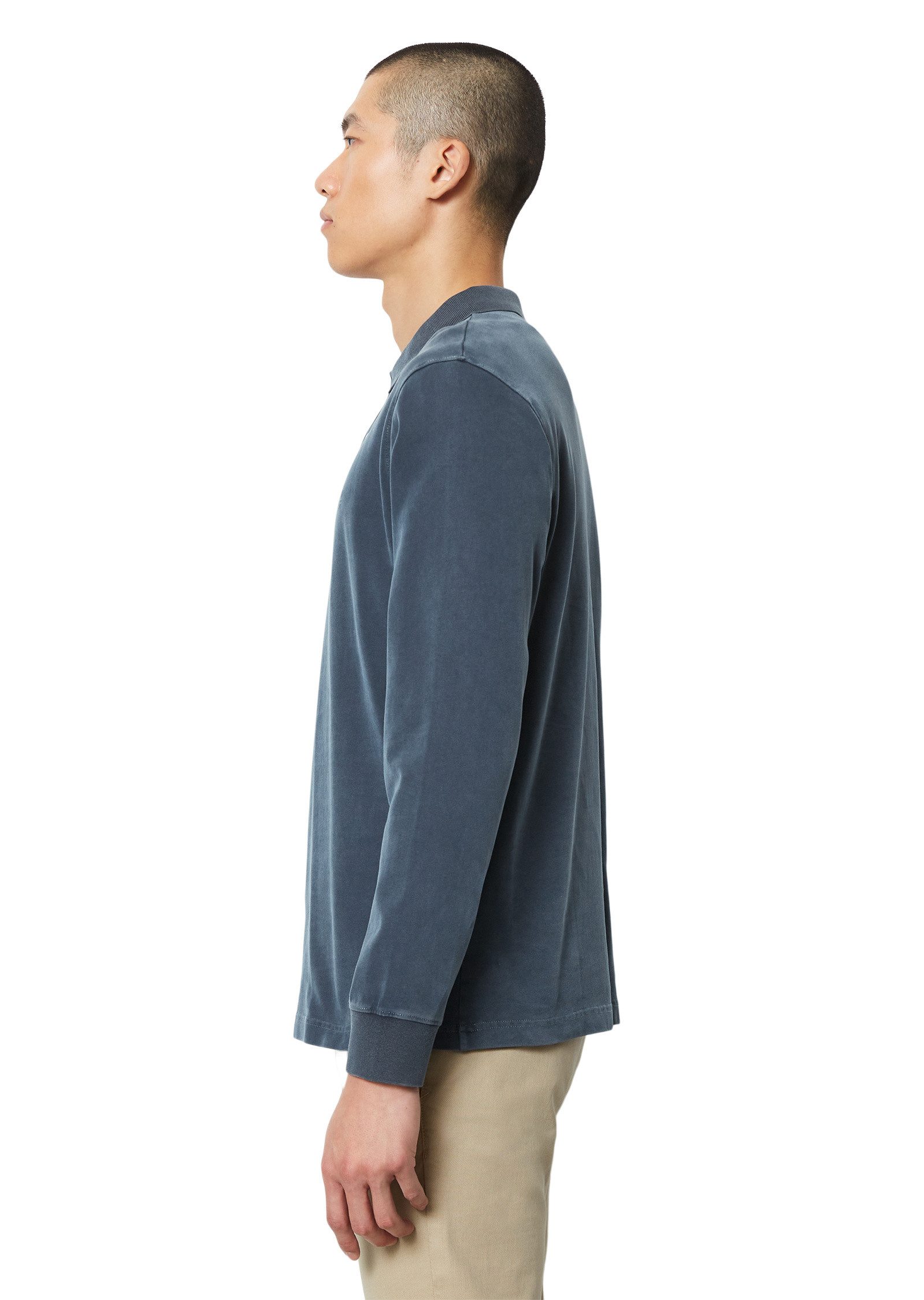 Marc O'Polo Langarm-Poloshirt aus reiner Bio-Baumwolle günstig online kaufen