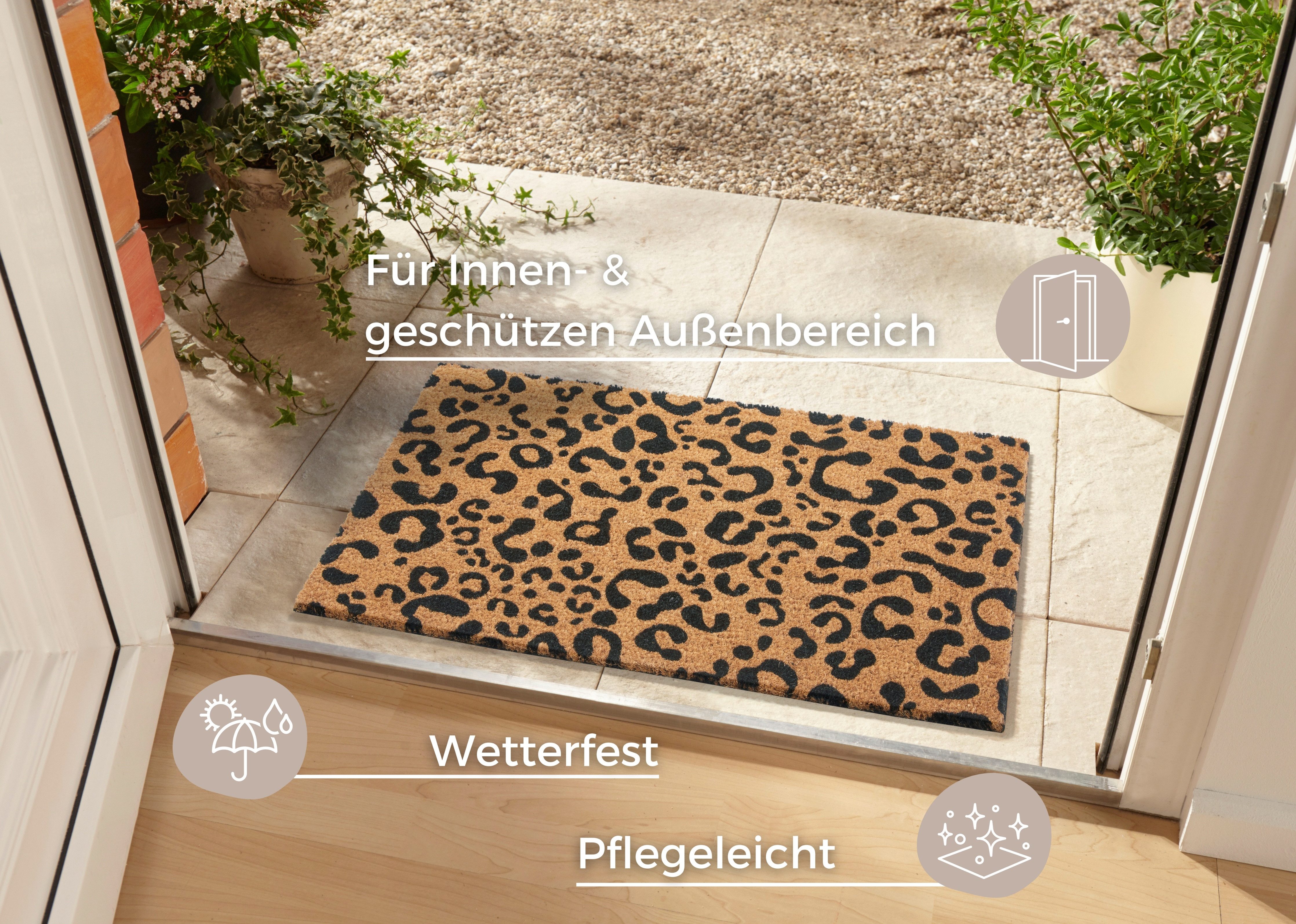 HANSE Home Fußmatte Mix Mats Kokos Leopard Look, Türmatte, rechteckig, Höhe günstig online kaufen
