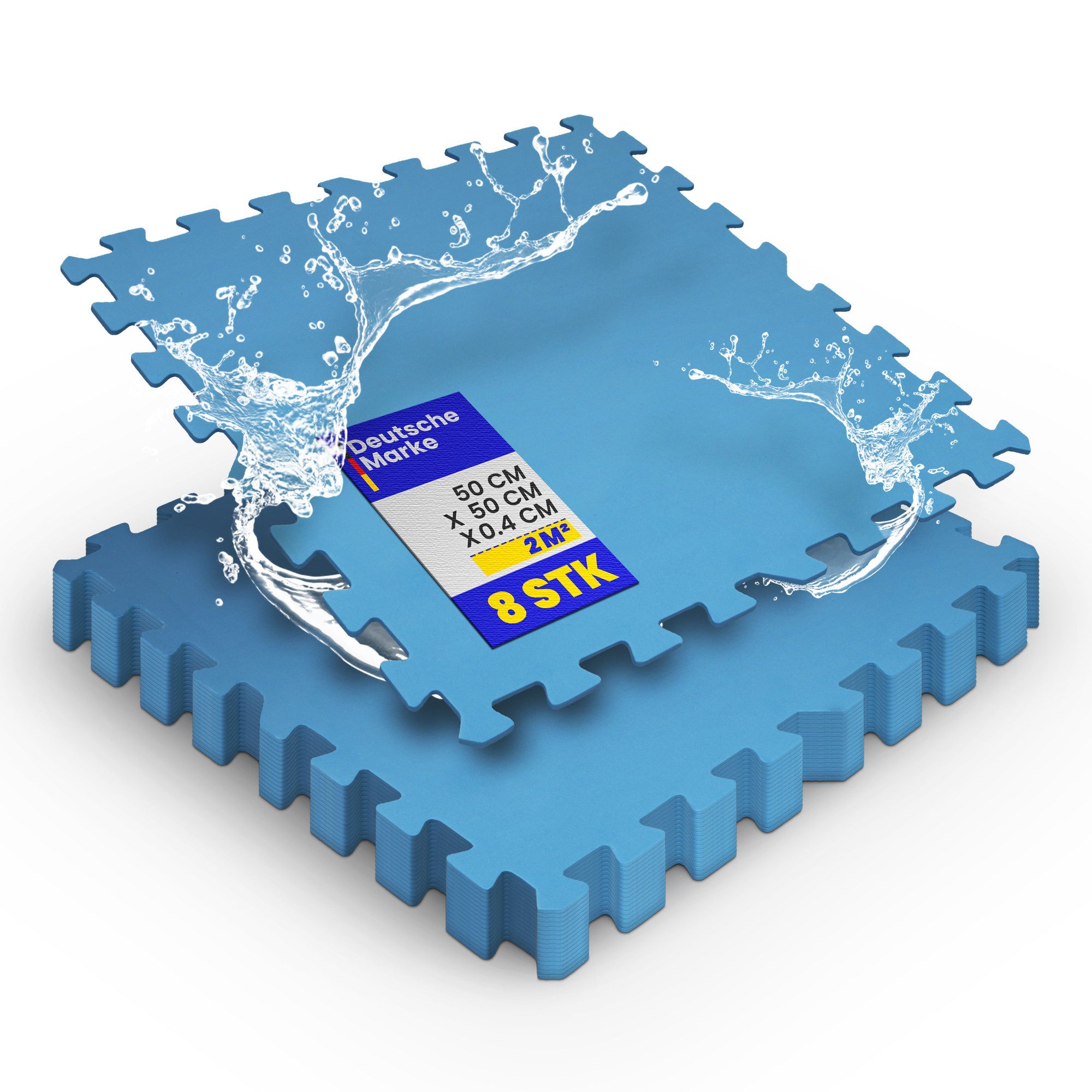 Bestlivings Pool-Bodenschutzfliese Pool Unterlegmatte, 8 Stück à 50x50x0,4cm (2m), Bodenschutz Poolunterlage Pool Planschbecken - Bodenschutzmatte