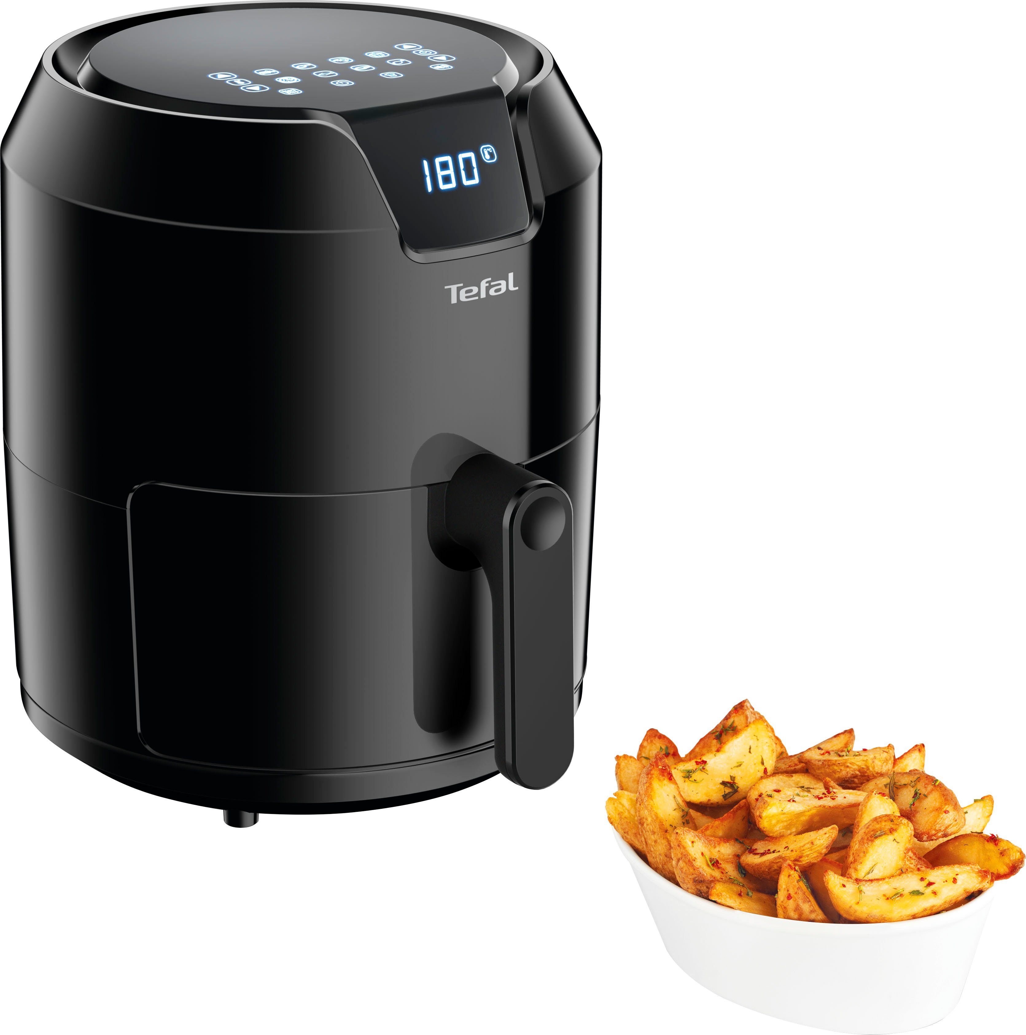 EY4018 Tefal Heißluftfritteuse Kompaktes mit 1,2 kg) Tefal Heißluftfritteuse Liter Design Liter, Fry Portionen bis XL-Kapazität Schwarz, - XL für Watt, bzw. 6 zu 4,2 Easy Precision (4,2 1500 Display, digitales