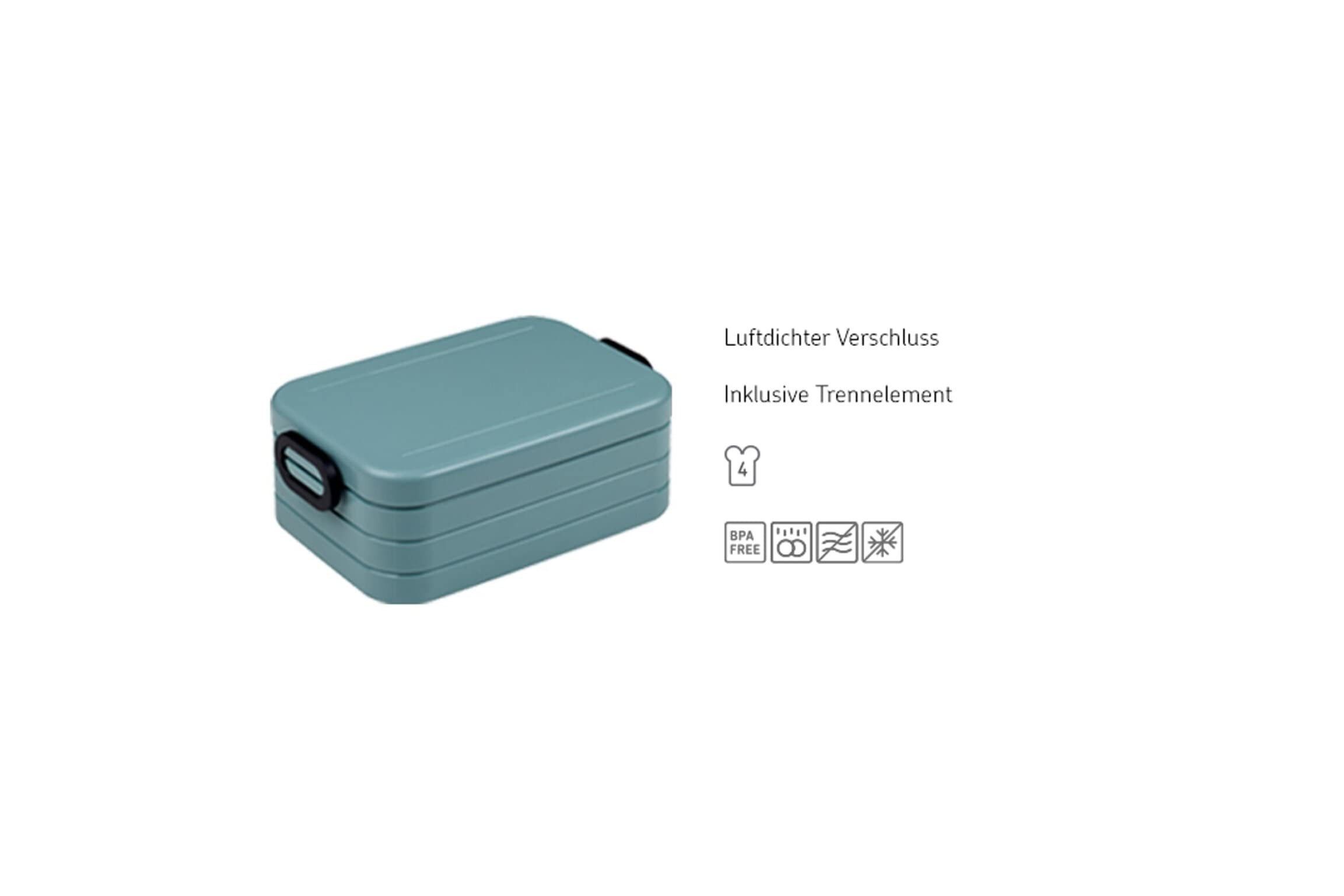 Mepal Lunchbox Brotdose To Go für 2 Sandwiches oder 4 Brotscheiben, unterteilt, Kunststoff, Vivid green, ideal für Erwachsene, Meal Prep Box