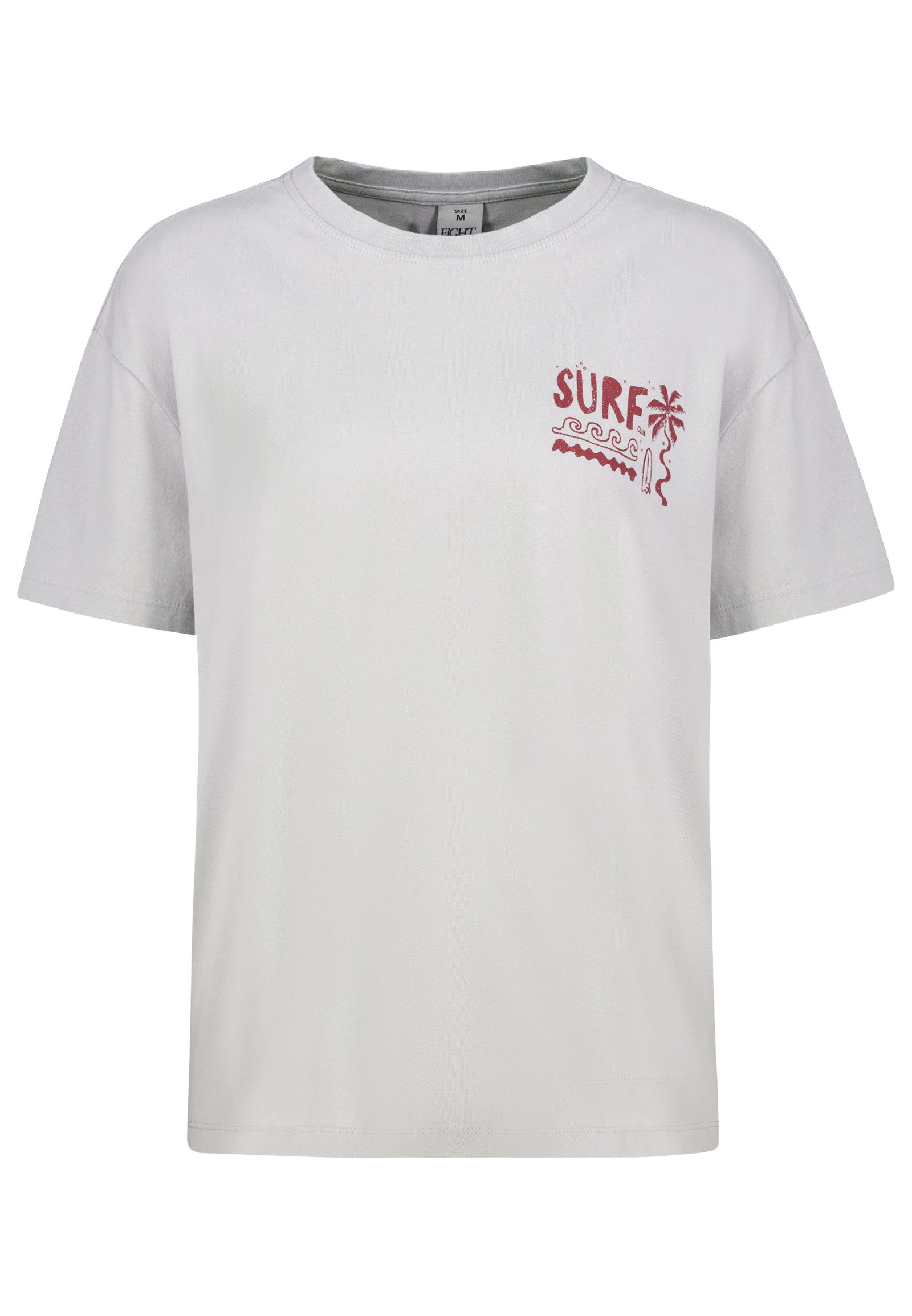Eight2Nine T-Shirt Minimalistischer Sommerlook Großer Rückenprint Locker für Damen (1-tlg) Baumwolle Normal Fit Rundhals Kurzarm Spruch atmungsaktiv