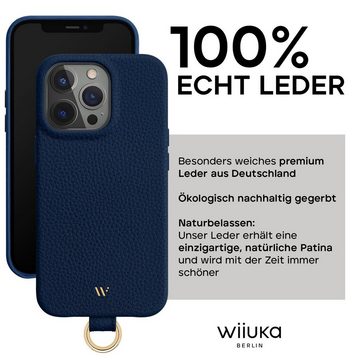 wiiuka Handykette skiin LOOP Hülle für iPhone 14 Pro, Handyhülle / Kette, Handgefertigt - Deutsches Leder, Premium Case