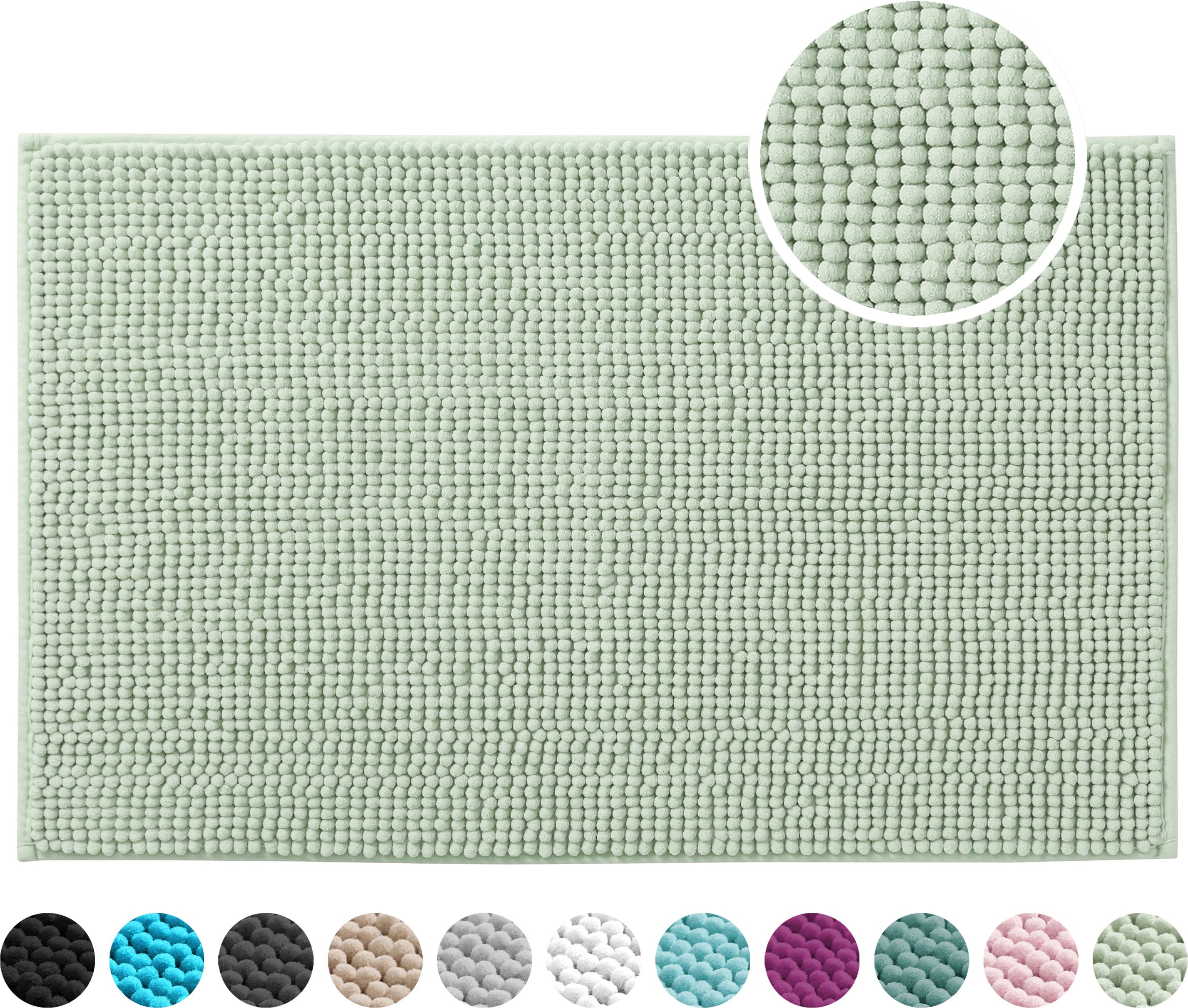 OTTO home Badematte Vanessa Chenille, Standard & Premium, 15cm oder 20cm, auch als 2er Set, rutschhemmend beschichtet, schnell trocknend, strapazierfähig, fußbodenheizungsgeeignet, Polyester, rechteckig, Uni Farben, besonders weich, flauschig, Badvorleger