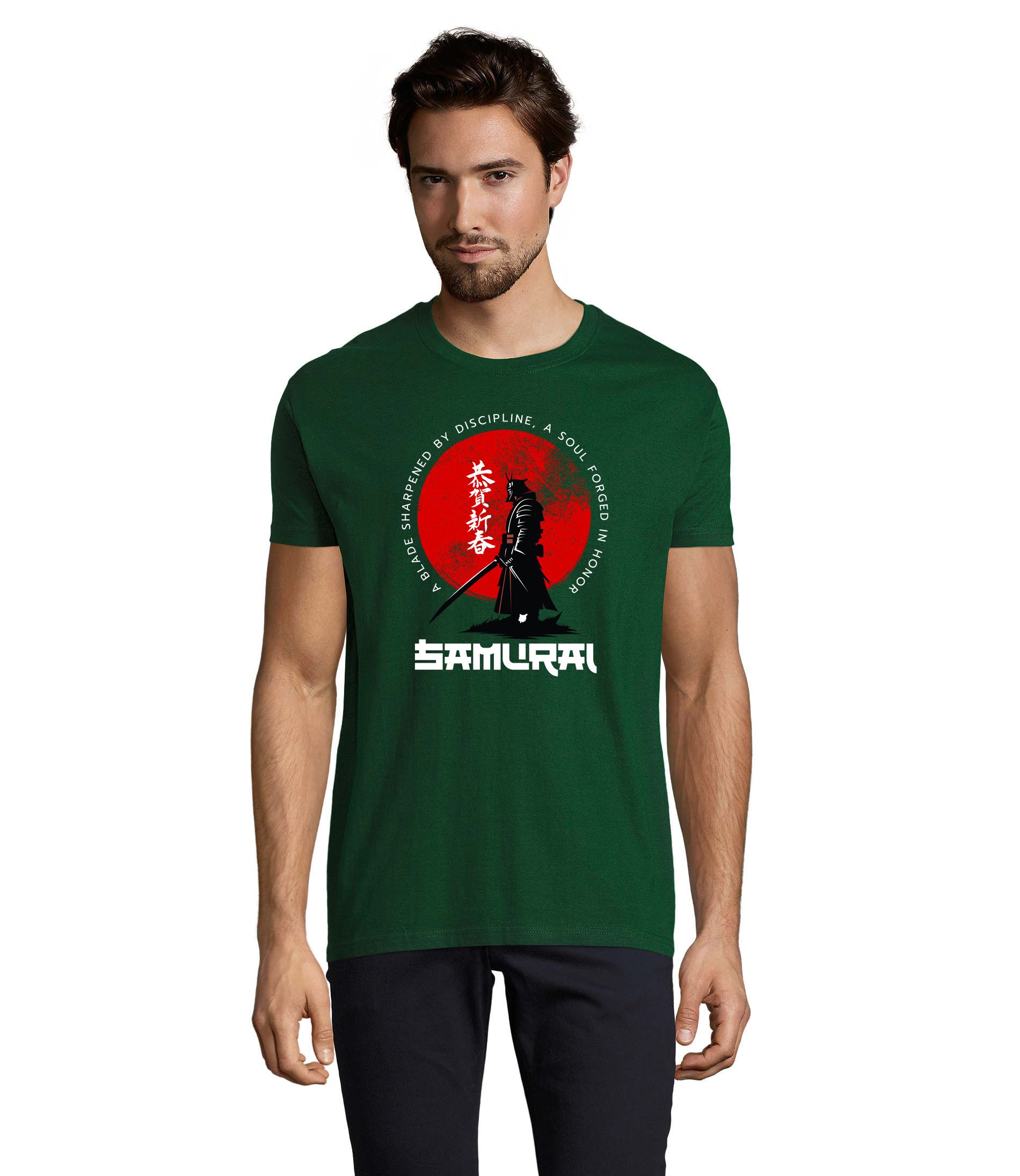 T-Shirt Samurai Herren Shirt Dein Weg des Kriegers Motiv Bequem