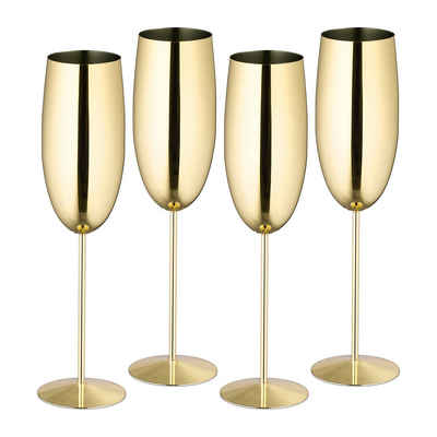 relaxdays Sektglas Бокалы для шампанского Edelstahl 4er Set, Edelstahl, Gold