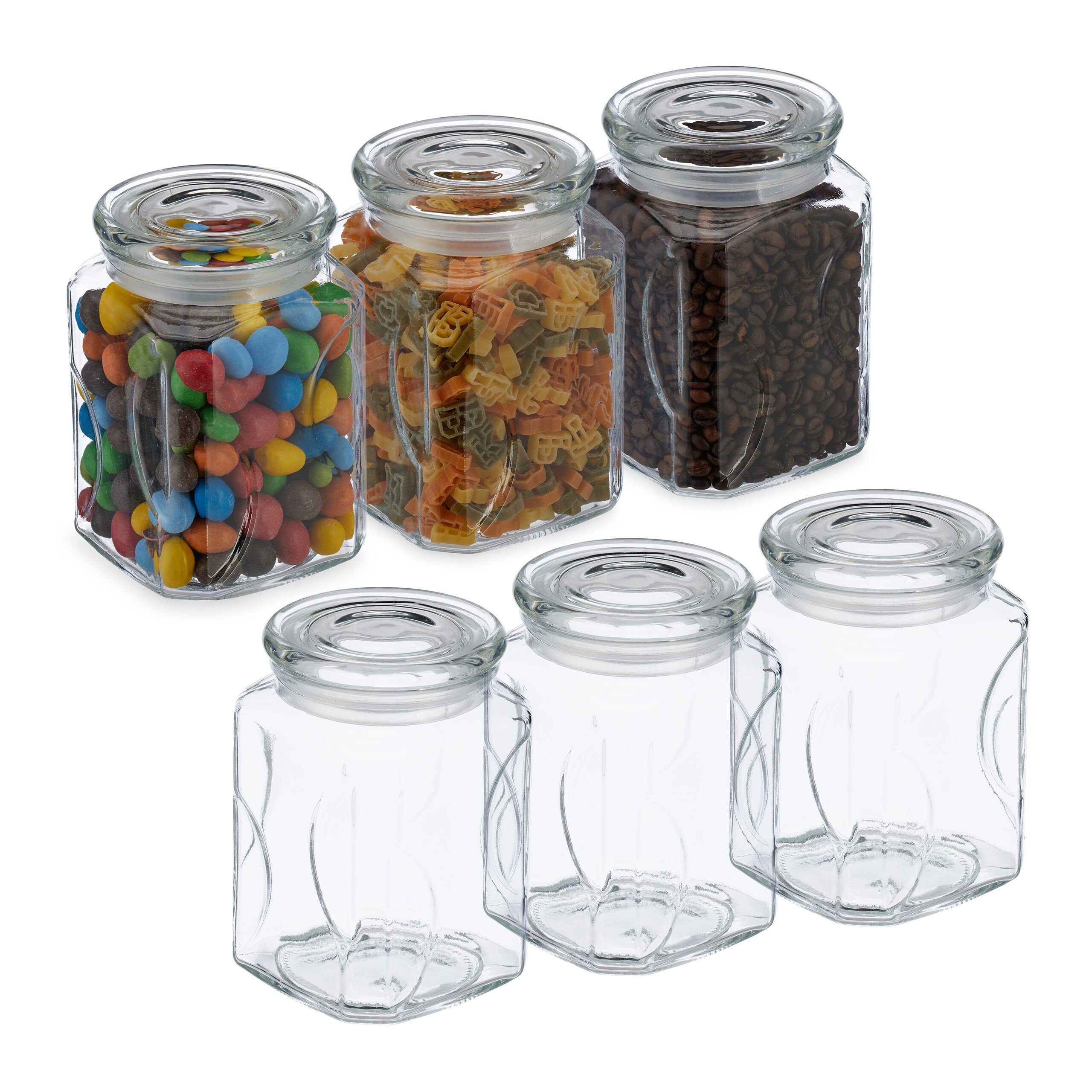 Vorratsglas 6er Set Vorratsgläser mit Deckel 750 ml