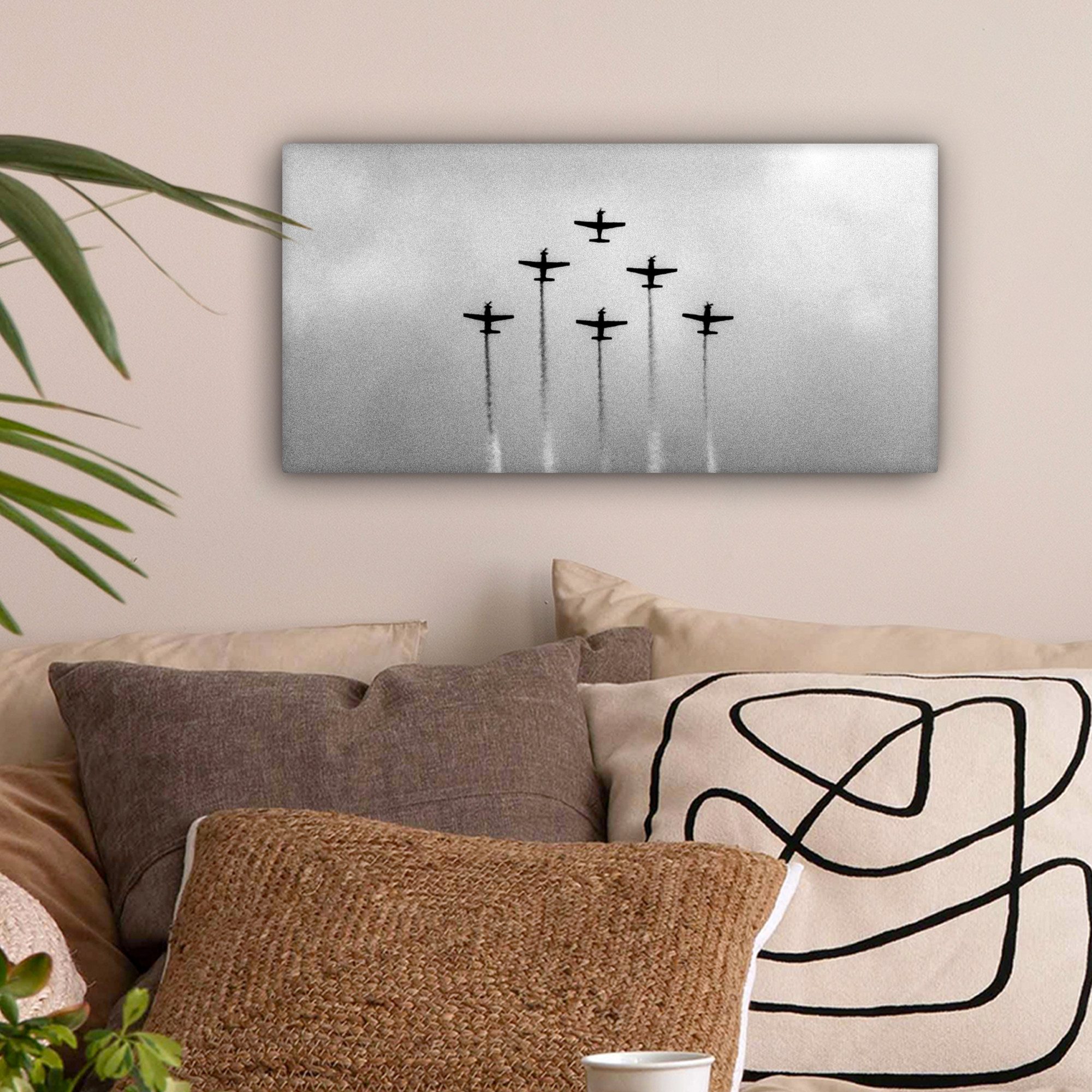 OneMillionCanvasses® Leinwandbild Panorama Vintage - Flugzeug günstig online kaufen
