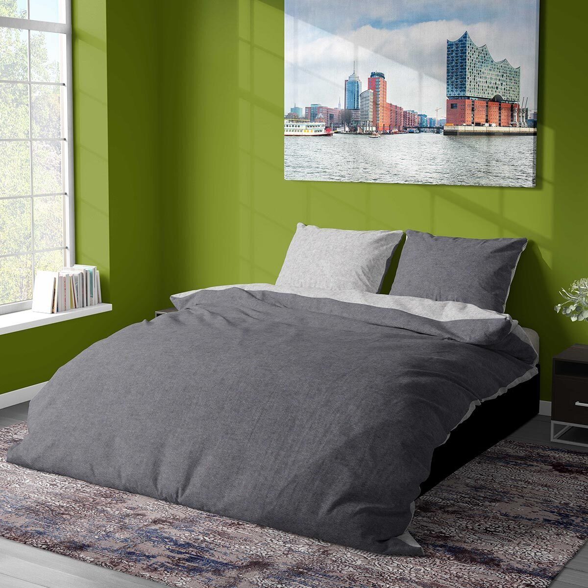 TRAUMSCHLAF Bettwäsche Melangebiber, Biber, 2 teilig, moderner Wende-Look f günstig online kaufen
