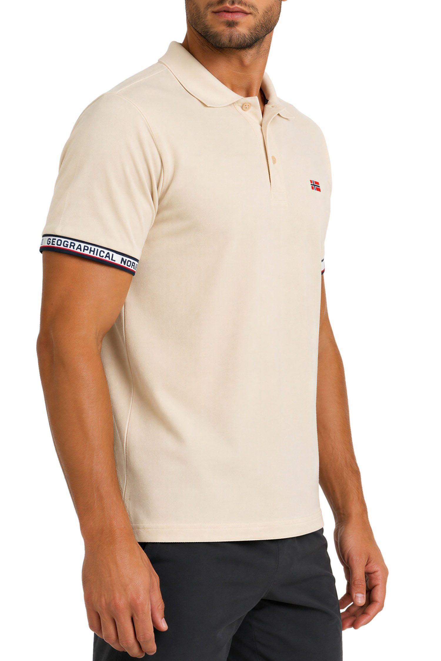 Geographical Norway Poloshirt Herren Regular Fit Polohemd bakoliar men Bedruckte Ärmelabschlüsse mit Markenprint – Bild 5 von 5