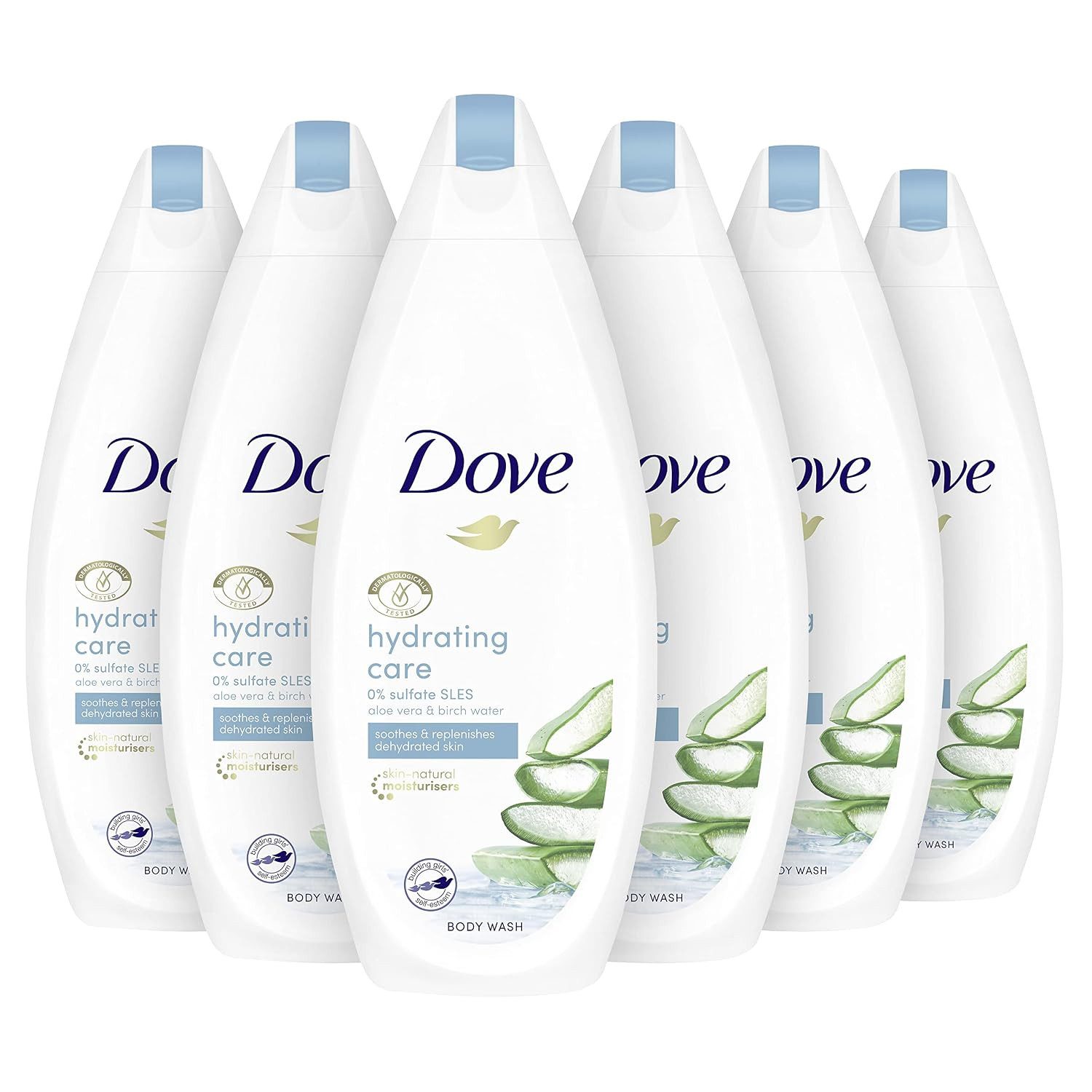 DOVE Duschgel 6x DOVE Women Duschgel Hydrating Care - 225ml, 6-tlg., mit Aloe Vera und Birkenwasser